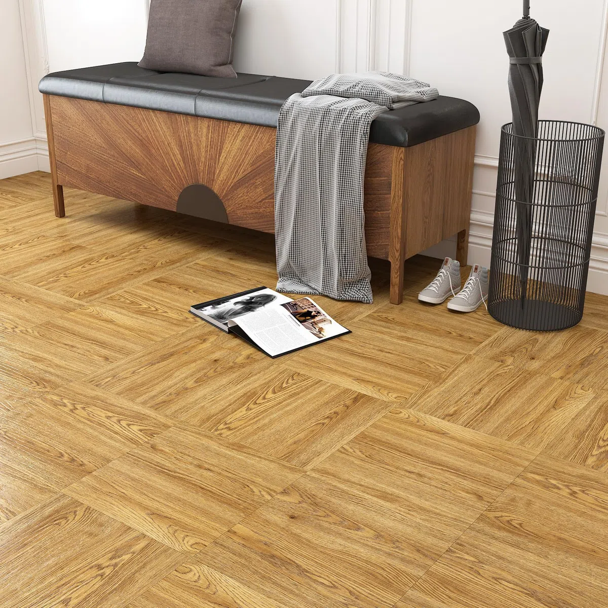 Decotalk Pavimento Adesivo Per Interni Lavabile Effetto Legno 30x30cm 3 Pezzi 0,27m² Piastrelle Adesive Pavimento BagnoRivestimento Parete Legno Pavimentazione Autoadesiva Rivestimento Per Interni