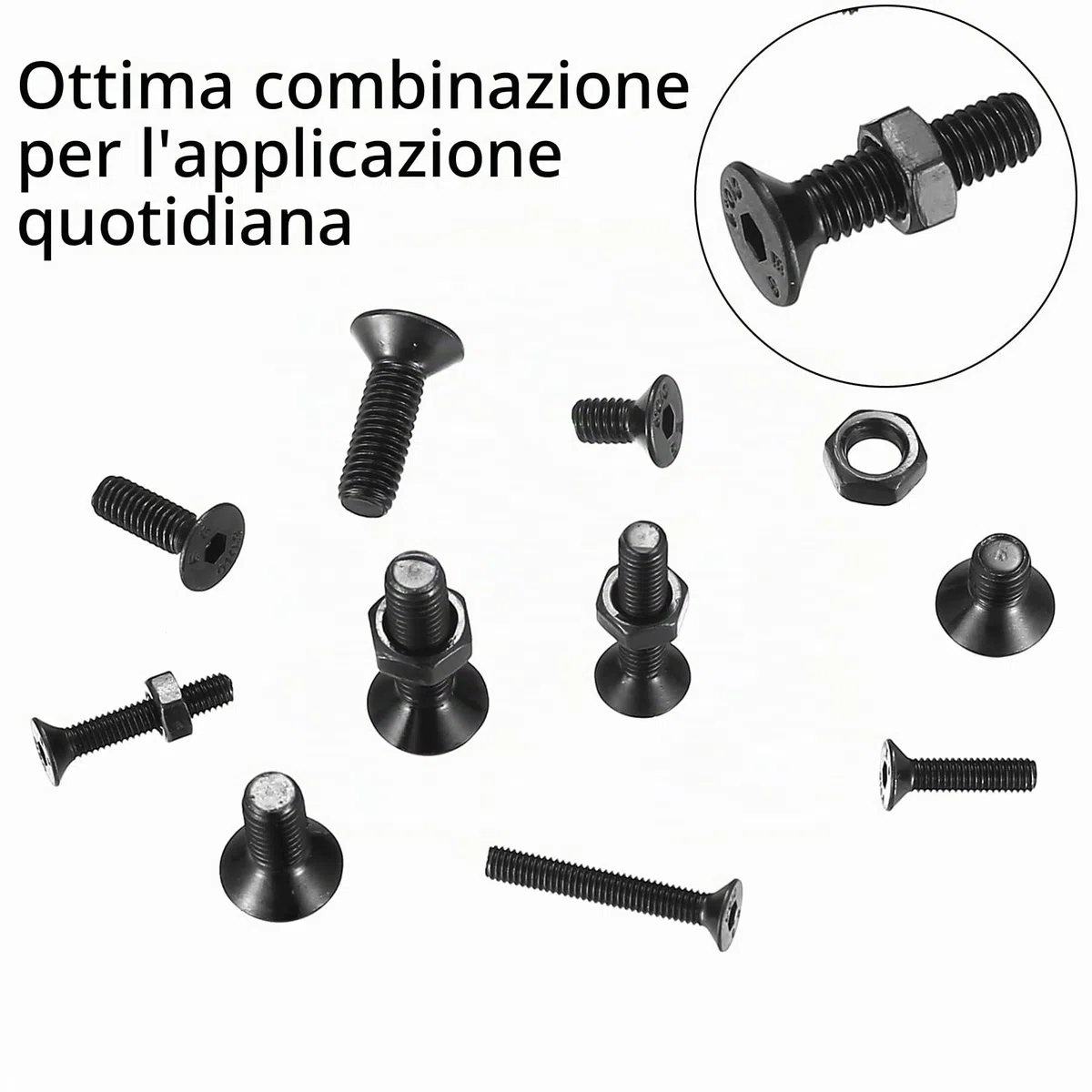 Set di 480 viti e dadi a esagono M3 M4 M5 - Kit di viti a testa piatta