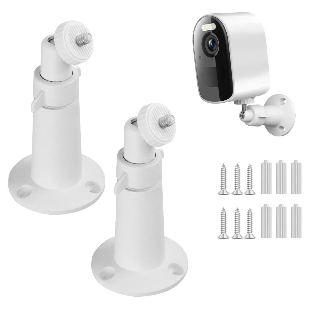 2 St Arlo - Supporto da parete per fotocamera Arlo Pro & Arlo Pro 2, regolabile a 360°, resistente alle intemperie, per telecamera di sicurezza antiruggine, colore: Bianco