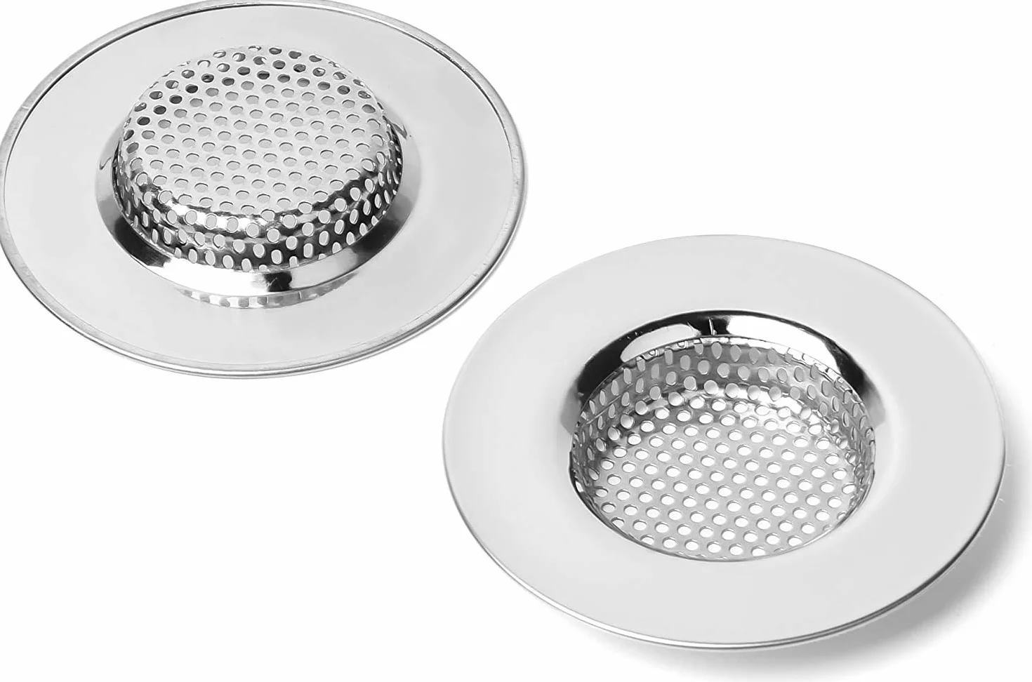 2 Pezzi 3" Filtro per Lavello da Cucina, Cucina Sink Strainer in Acciaio Inox, filtri per lavandini, Addensato, Vasca da Bagno o lavelli da Cucina, 3"/77mm (Piccolo)