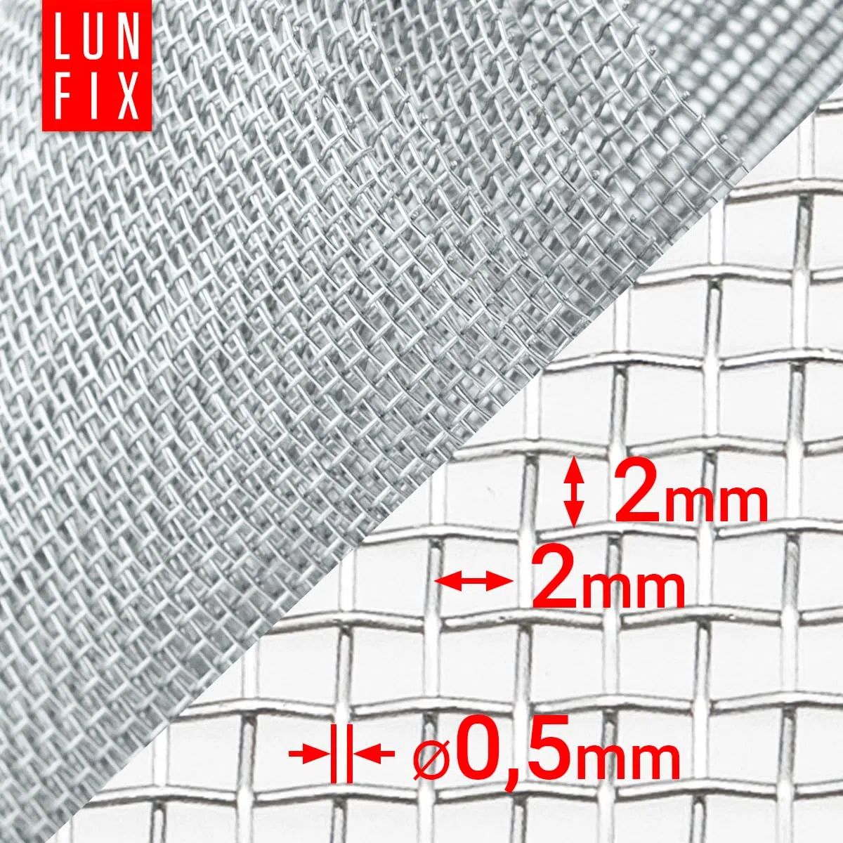 Rete metallica a maglie fini zincata 2x2 mm Ø0,5mm 1x0,5m – Rete metallica, filo per conigli, zanzariera al metro per protezione dagli insetti, copertura per pozzo della cantina, copertura per pozzo