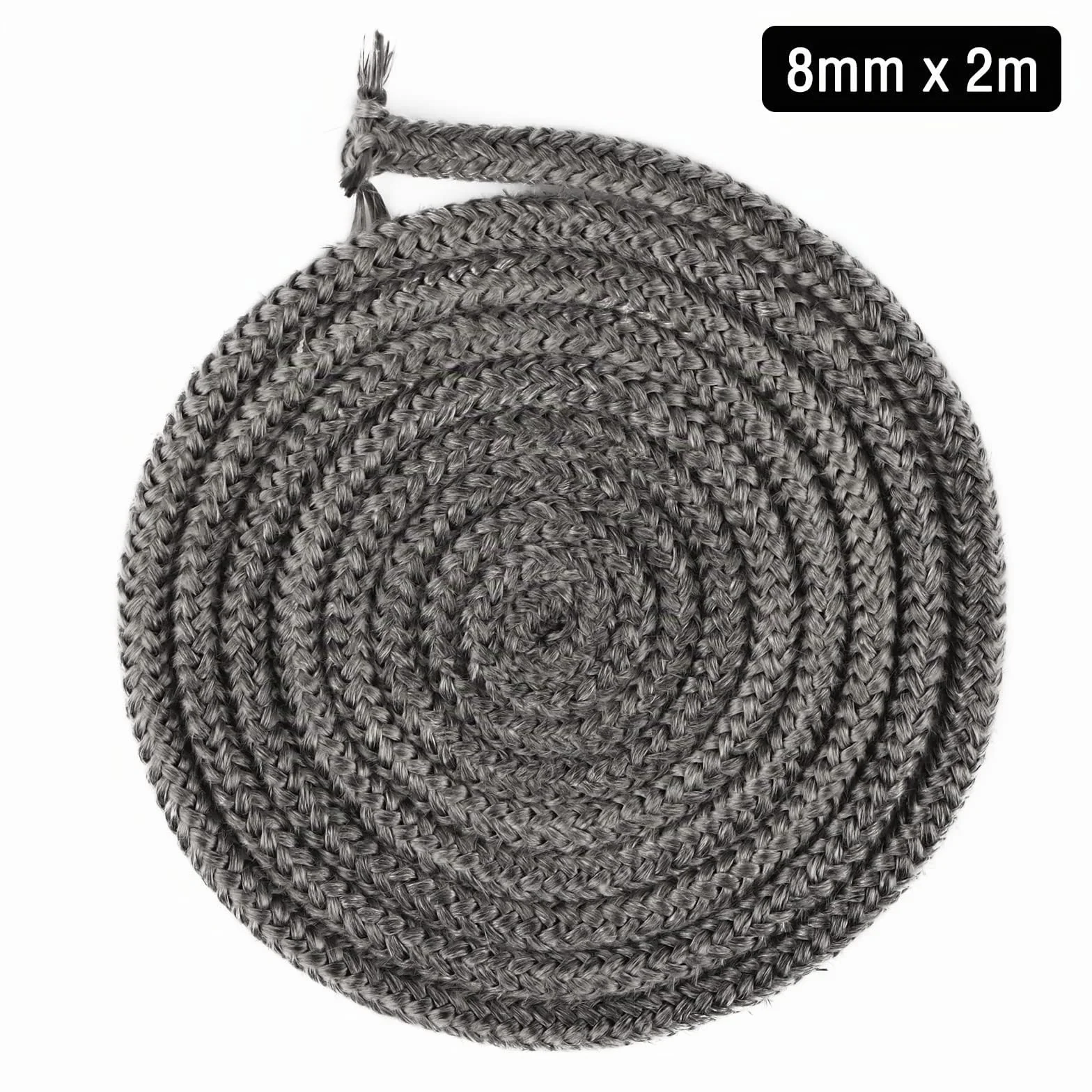 Guarnizione per Porta Stufa,SUPRROW Fibra di Vetro Corda Ignifuga per Stufa Ø 8mm x 2M per Stufe,Camini