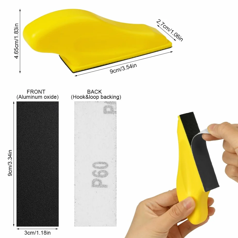 URAQT Carta Abrasiva, 130 pezzi Carta Abrasiva Auto Abrasivi Grana, Carta Vetrata Grana 40/60/80/100/120/150/180/240/320/400/600/800/1000, con Levigatrice Manuale, per Muro, Metallo, Legno(9 x 3 cm)