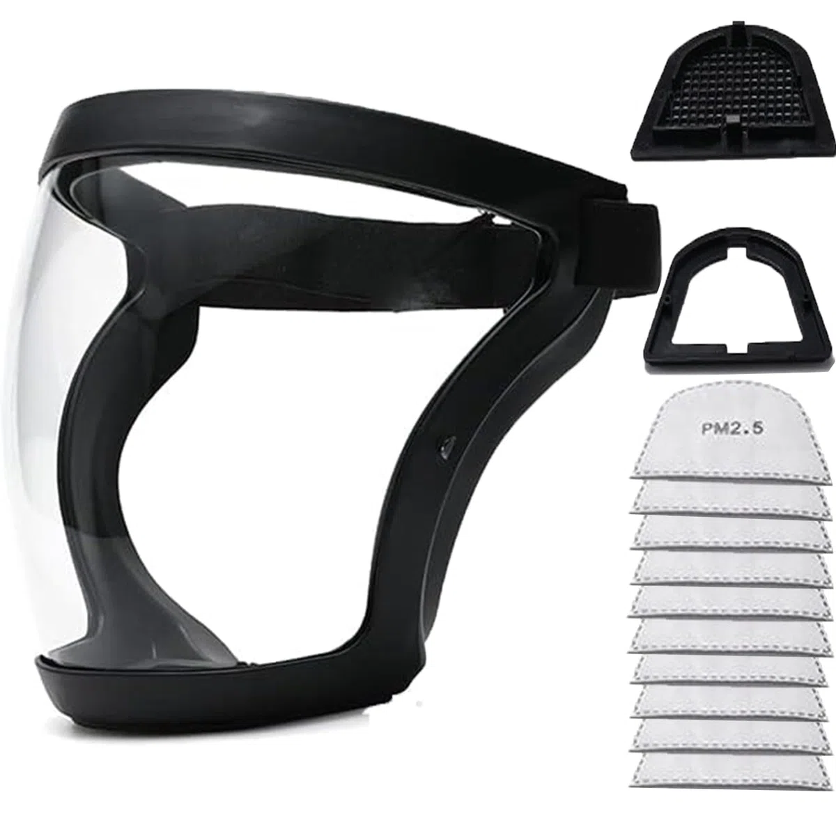 ZVD Maschera Protettiva Viso Da Lavoro, Equipaggiamento Di Protezione Completa Per Unisex E Adulti, Visiera Protettiva Trasparente Riutilizzabile Senza Appannamento Con Cinturino (1pcs)