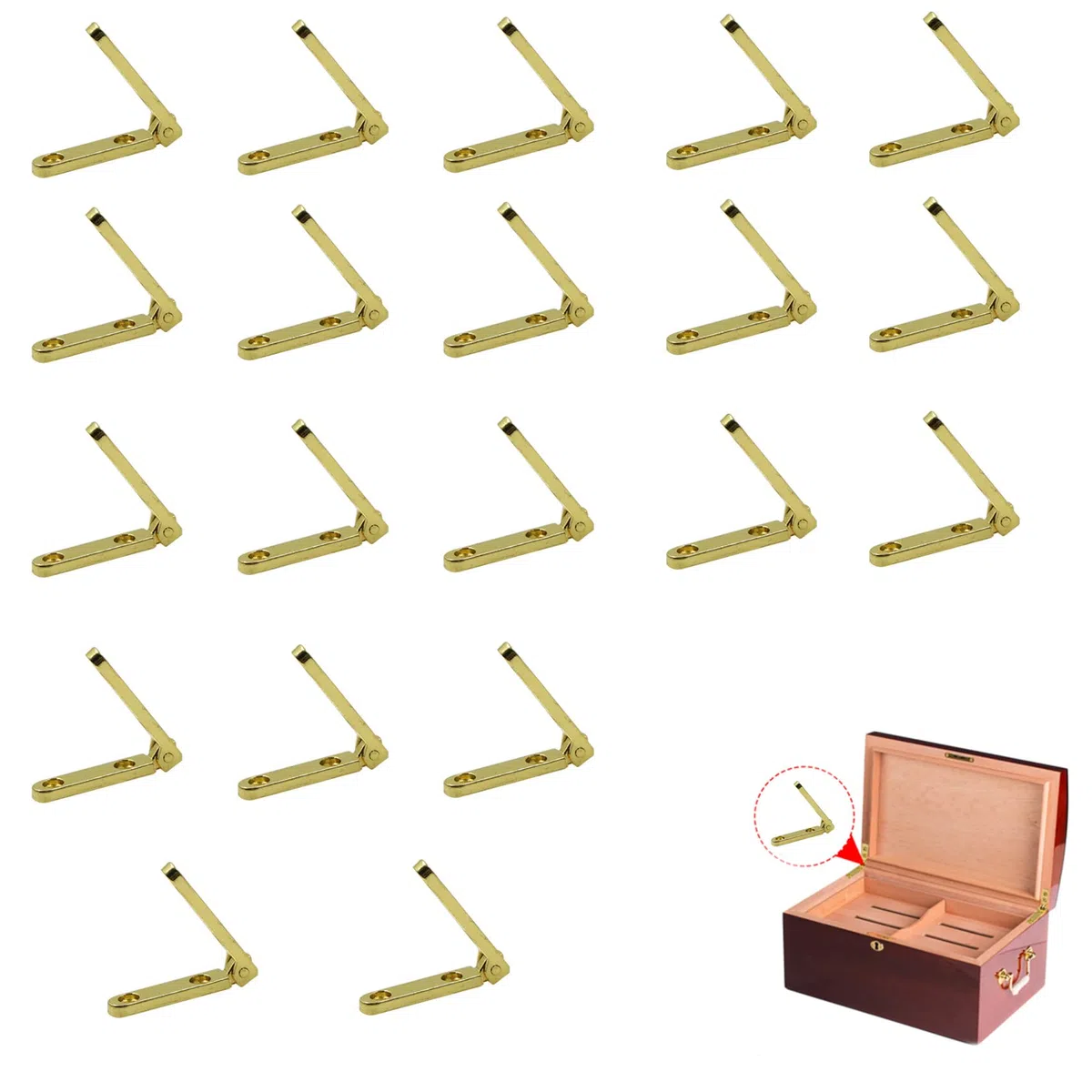 Cerniere Testa In Acciaio Inox - Mini Piccole Finestra Armadio Connettori Della Porta Barile D'ottone Nascosto Mobilia Scatola Di Gioielli Diy Regalo Legno Miniatura D'oro, 20 Pezzi 30 * 30mm