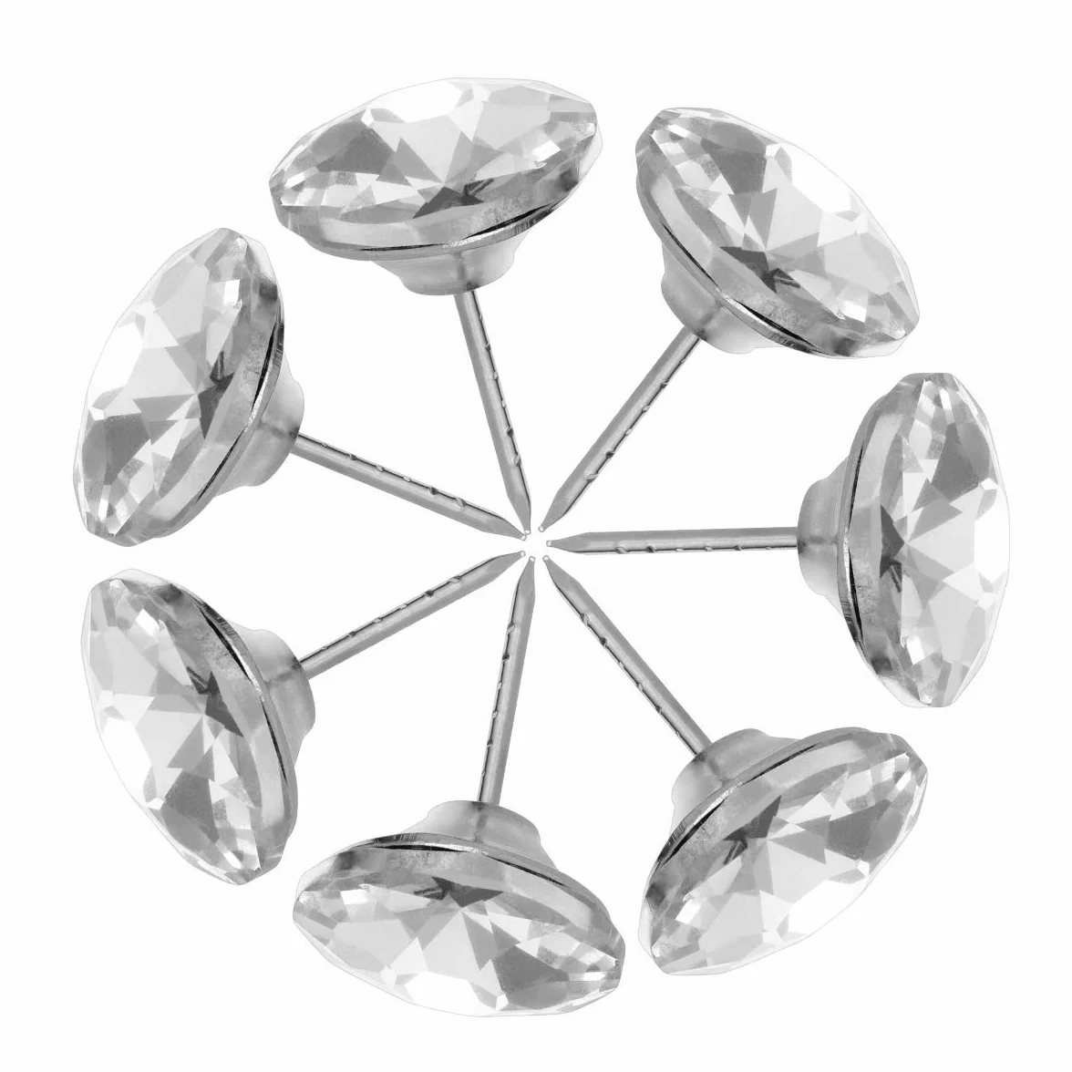POFET 20 bottoni da cucito da 25 mm, con cristalli di diamante, per tappezzeria, divano, decorazione da parete, 20 pezzi