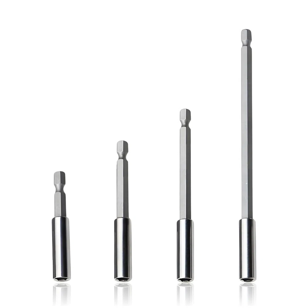 4 Prolunghe per Punte (60/75/100/150mm) - Portapunte Lungo Esagono 1/4" Antiscivolo per Cacciavite/Avvitatore/Trapano
