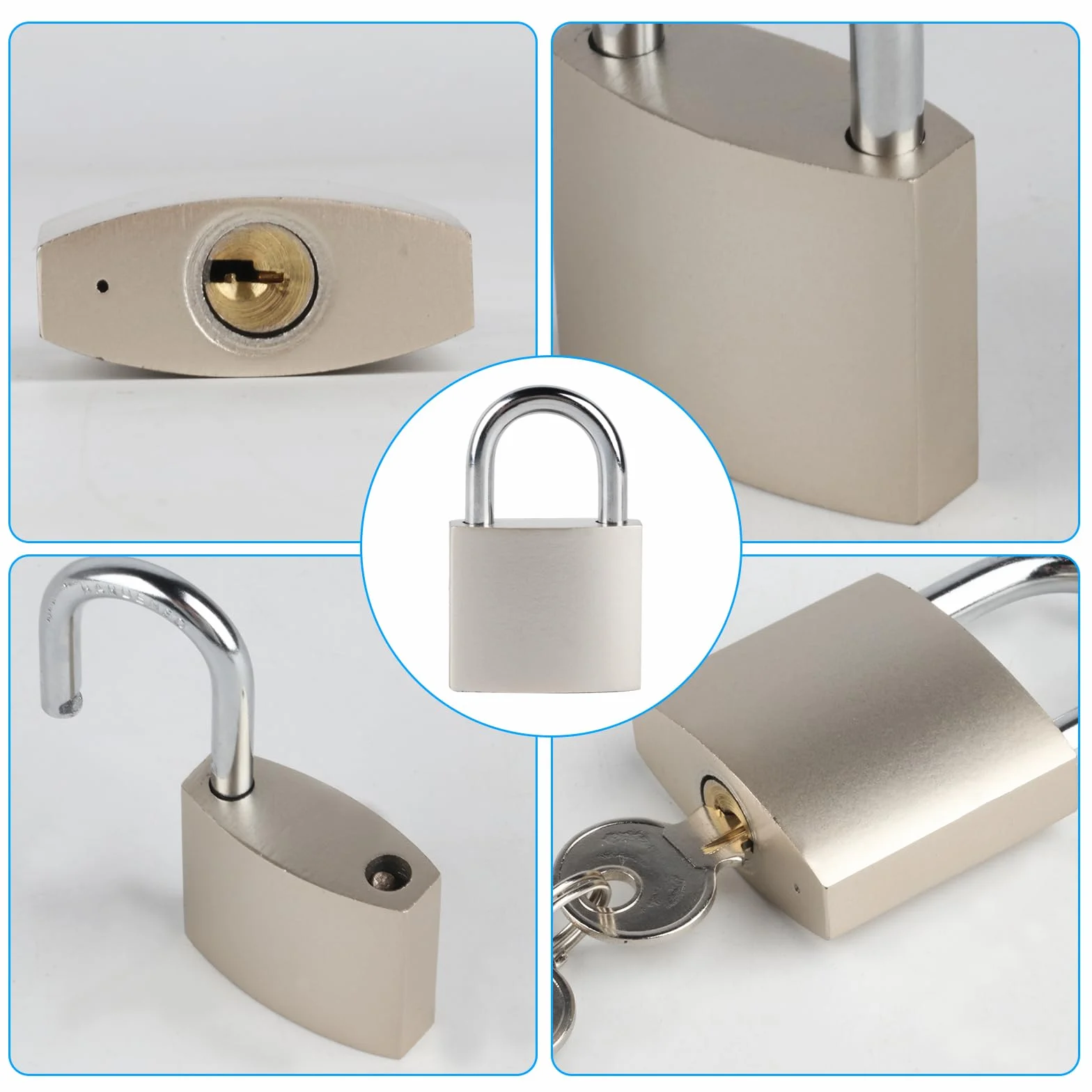 Lucchetto con chiavistello in acciaio inox 12,7 cm per capannone garage porte