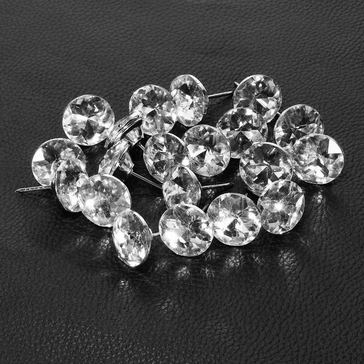 POFET 20 bottoni da cucito da 25 mm, con cristalli di diamante, per tappezzeria, divano, decorazione da parete, 20 pezzi