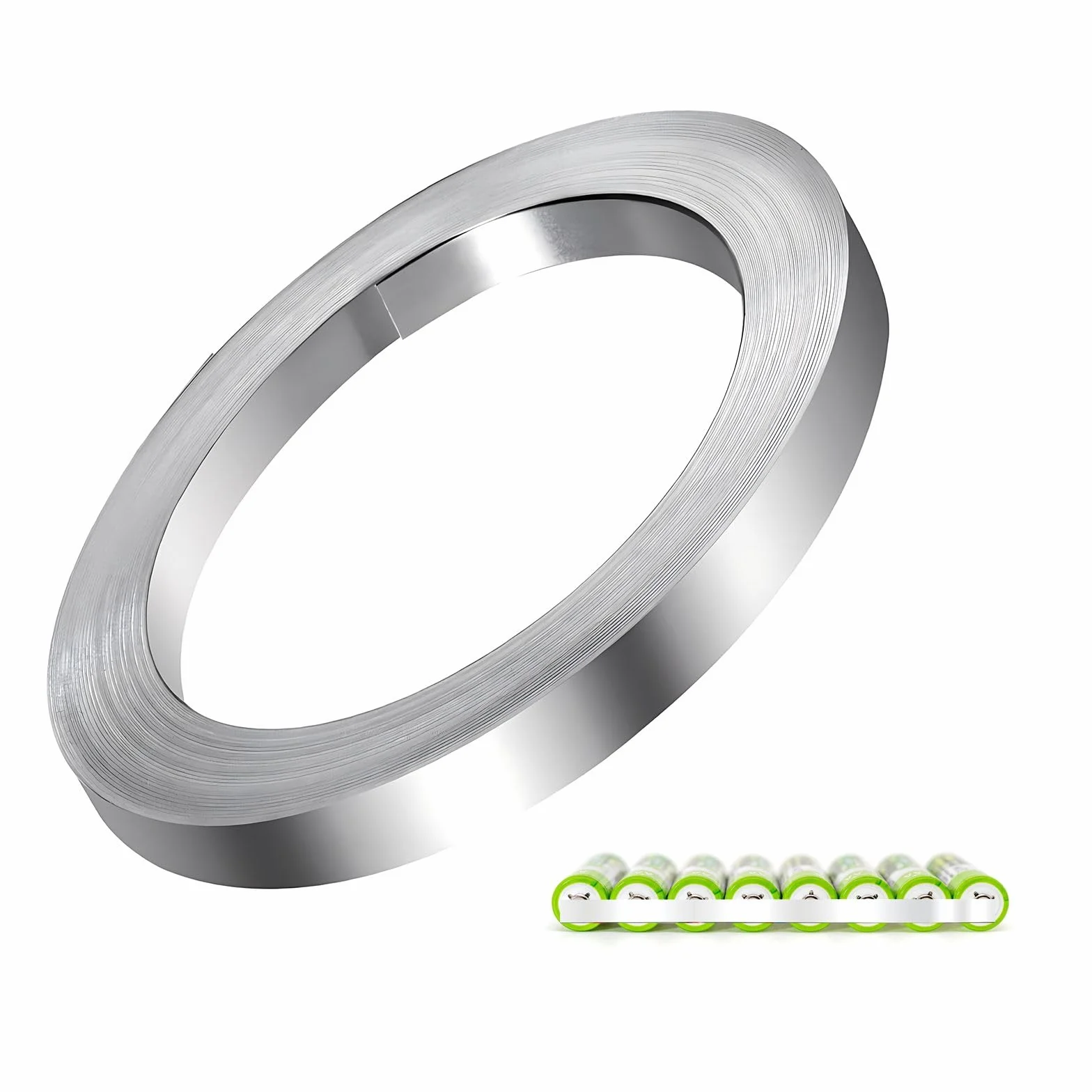 1 Rotolo Nastro di Nickel, 0.15 x 8MM x 10M Nichel Striscia, Piattina Nickel Accessori per Saldatura per Connettere delle Batterie Spot Welding 18650, Nastro Nichelato