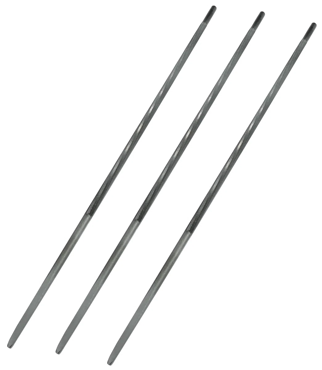 AERZETIX - Set di 3 - Lima tonda per affilare catene per motoseghe 3/8" - ∅4mm - lunghezza 250mm - sgorbia/utensile per affilare - C49982