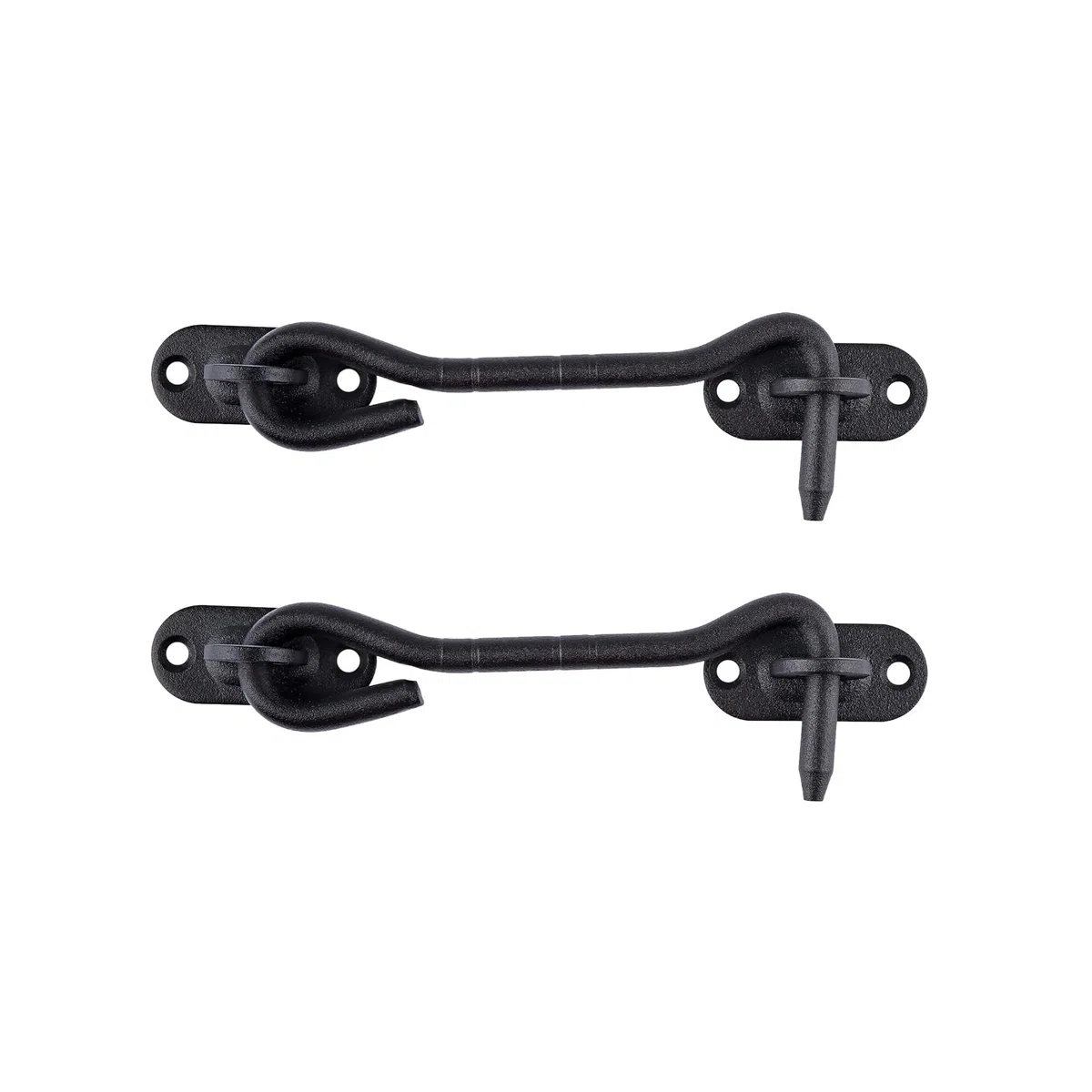 LIKERAINY Gancio per Cabina in Acciaio Inox 104 mm Serratura per Cancello Chiavistello Serratura della Porta Armadietto Finestra Capannone Giardino Recinzione Nero Confezione da 2 pezzi