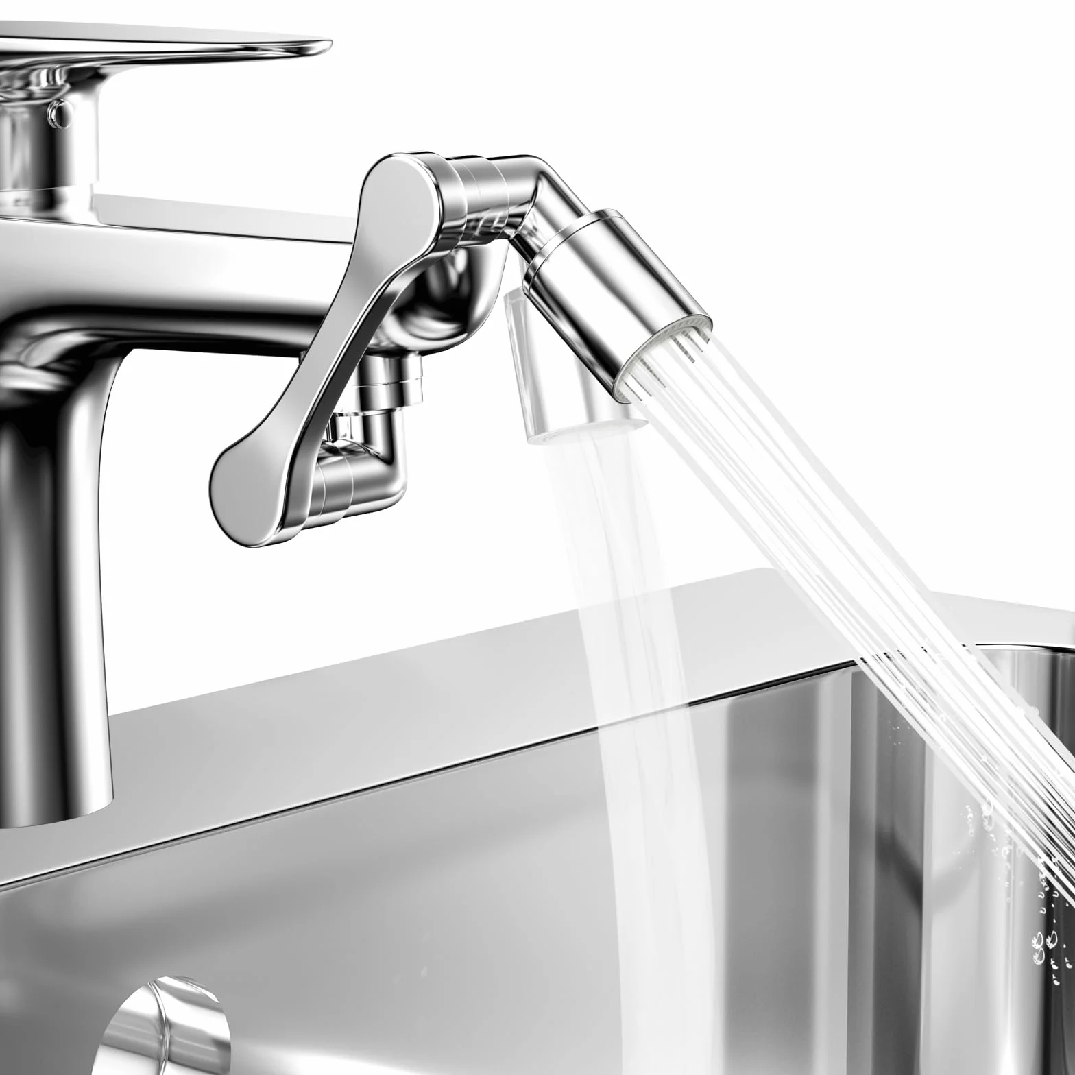 Prolunga Rubinetto Aeratore Rotante 1080 Gradi, Estensione Rubinetto con 2 Modalità, Prova Spruzzi per Lavello Bagno Cucina