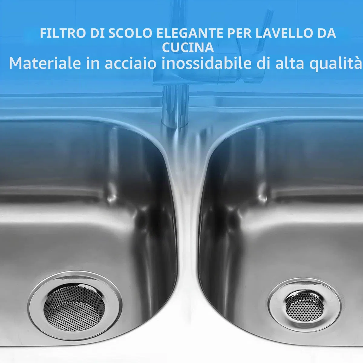 2 Pezzi 3" Filtro per Lavello da Cucina, Cucina Sink Strainer in Acciaio Inox, filtri per lavandini, Addensato, Vasca da Bagno o lavelli da Cucina, 3"/77mm (Piccolo)