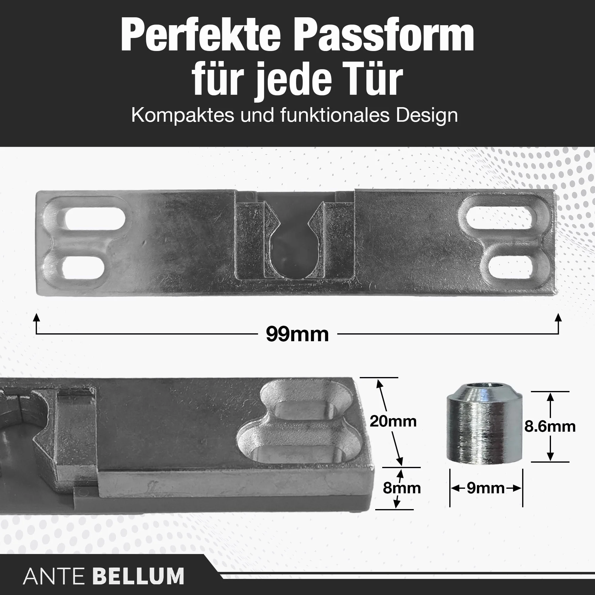 Chiusura invisibile per porta del balcone, sistema di porta del balcone, con molla di sicurezza e viti Ante Bellum