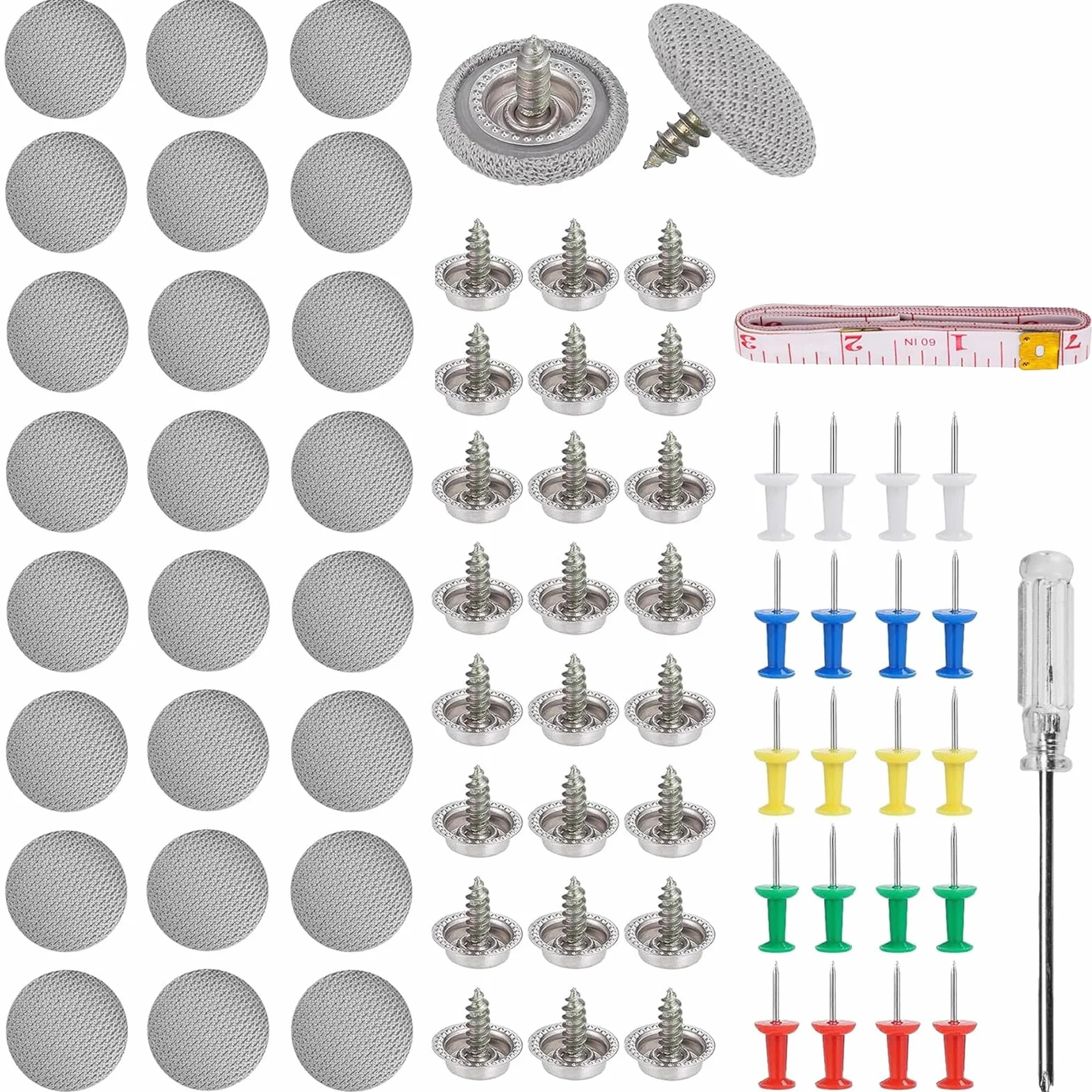 Kit riparazione tettuccio auto 68 pezzi bottoni perni fissaggio rivetti automatici con cacciavite
