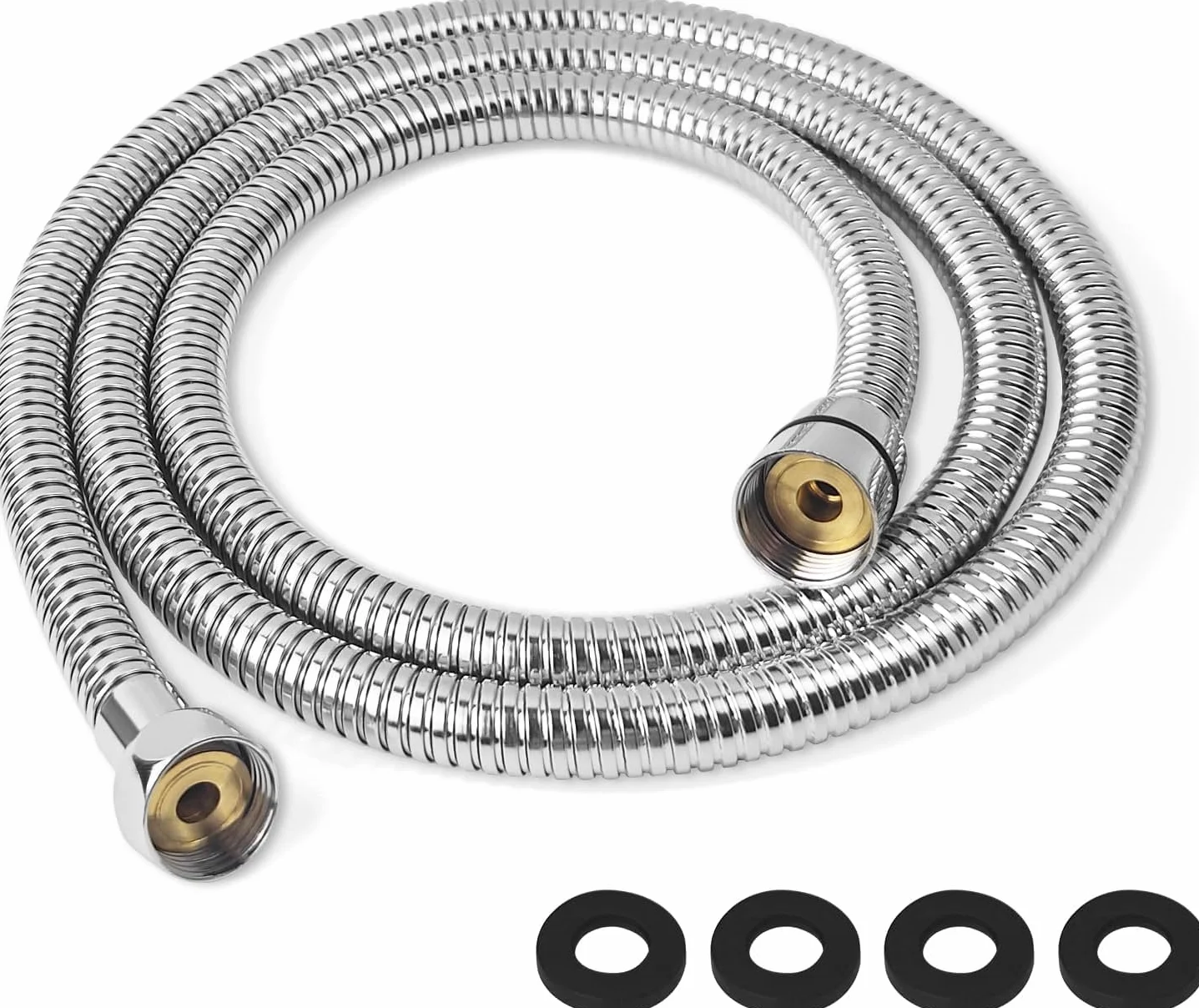 1.5m Flessibile Doccia in Acciaio Inox, Tubo Doccia da Anti Torsione, Universale, Argento
