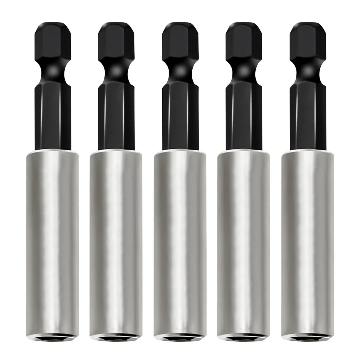 5 Pezzi Porta Inserti Magnetico 1/4" (60 mm), Prolunga per Inserti Avvitatore in Acciaio Inossidabile, Cambio Rapido per Trapano, Avvitatore e Cacciavite