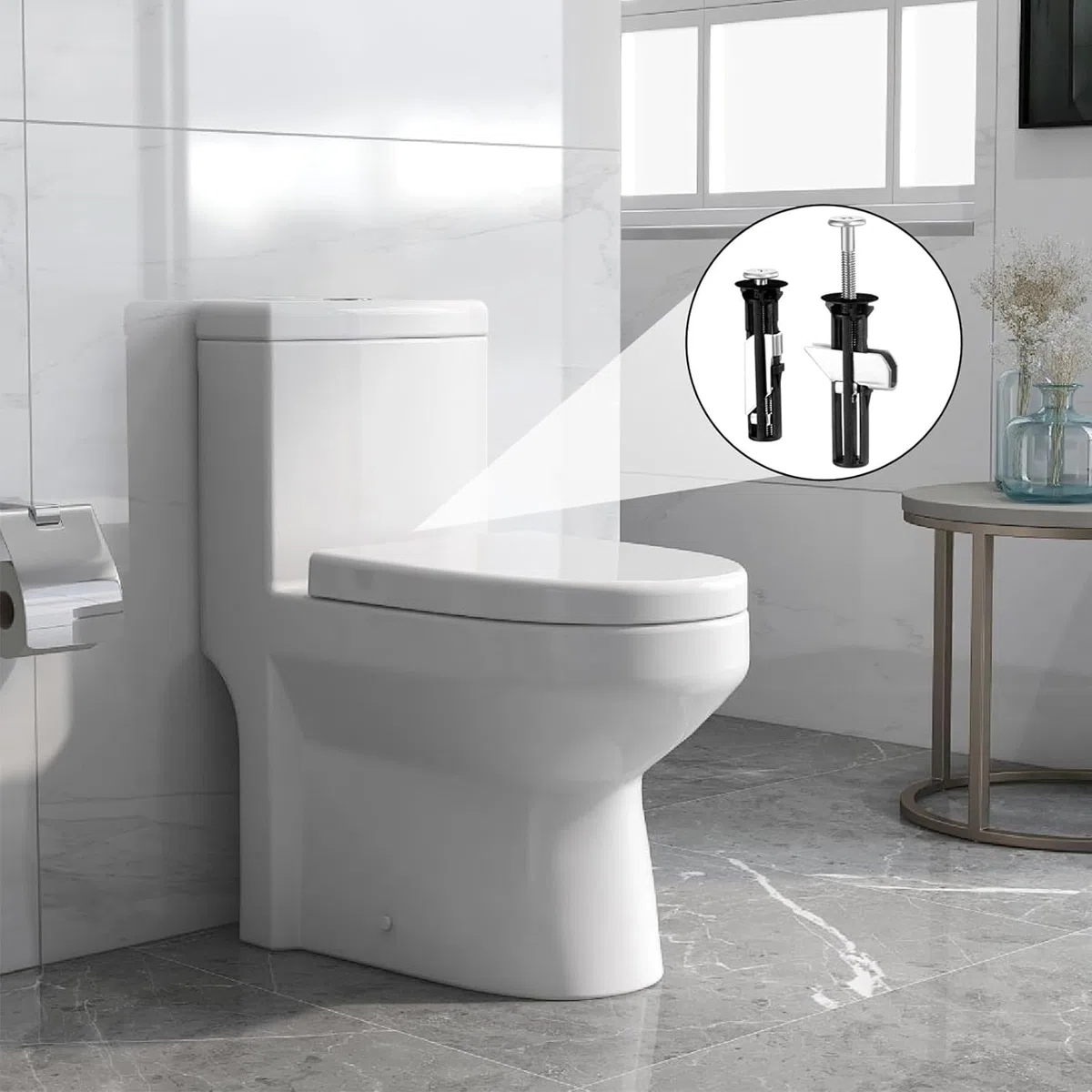 2 pezzi Kit di Bulloni per Sedile WC, Viti per Cerniere in Acciaio Inox, Kit di Viti di Ricambio per Sedile WC, Accessori per La Manutenzione del Coperchio del Wc, Facile da Installare
