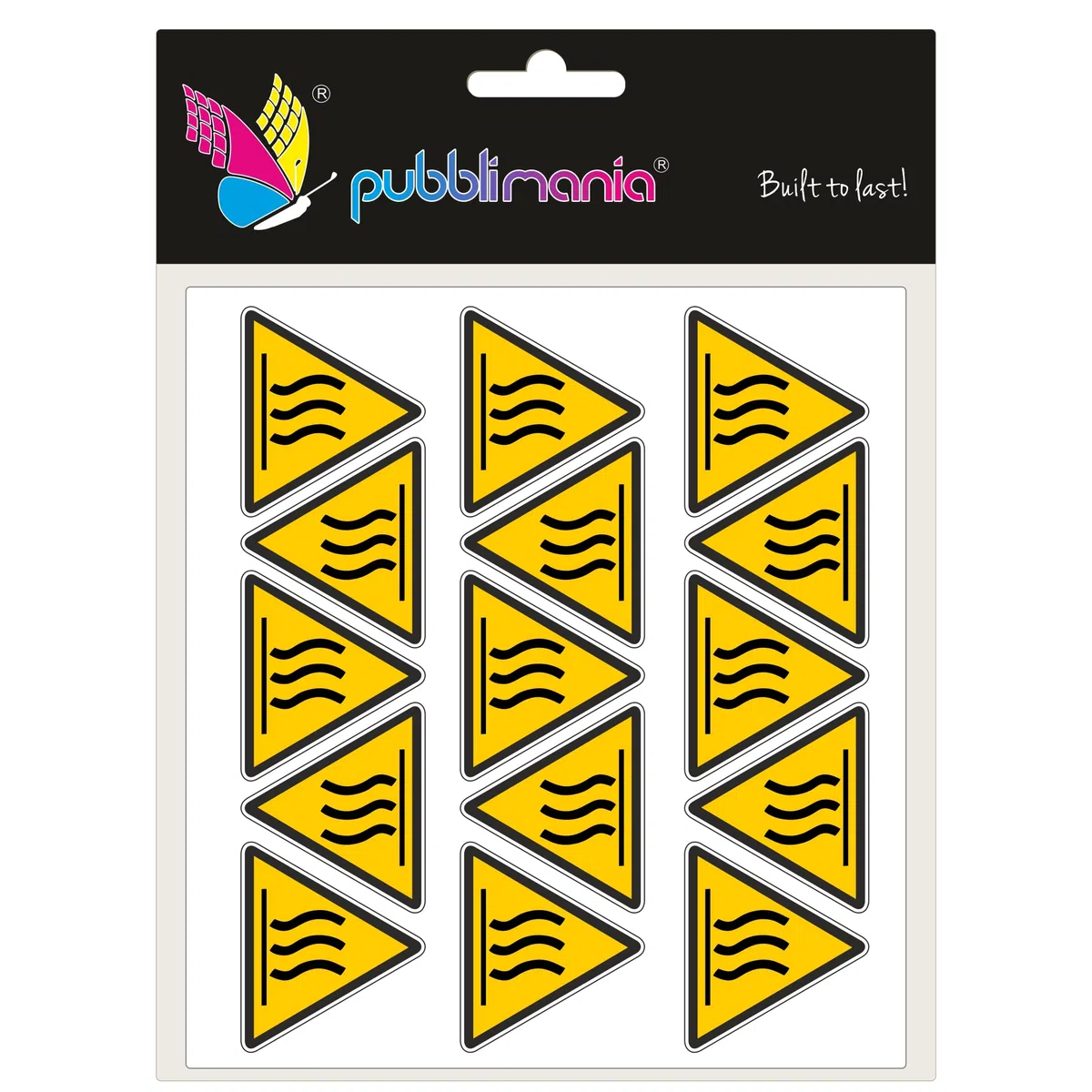 Pubblimania Adesivi Superfici calde temperature elevate pericolo cm 5x5,7 (15 Superficie Calda)