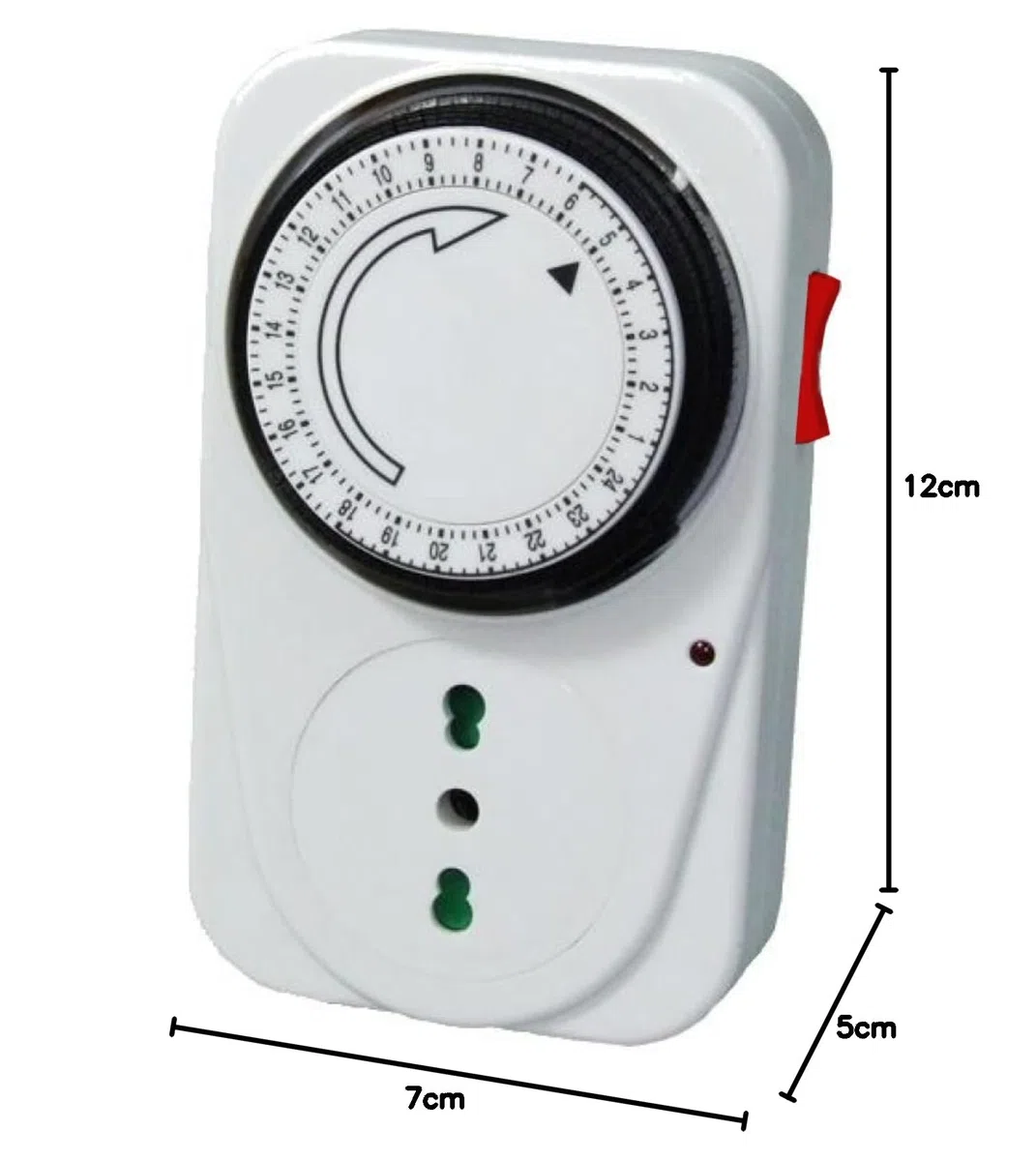 SQUADO - Presa Elettrica Temporizzata Timer 24 Ore Programmabile Presa di Corrente con Temporizzatore Regolabile Meccanico Giornaliero Spina Italiana Bianco