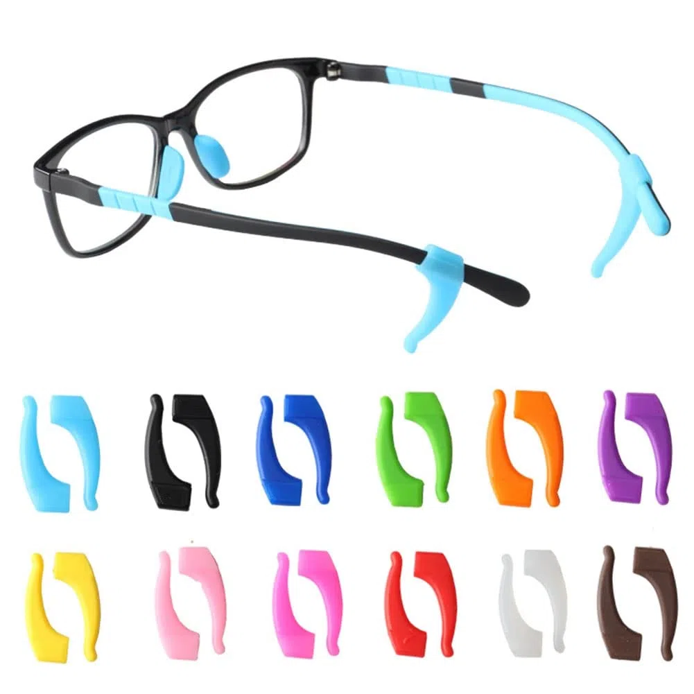 12 Paia Occhiali Ear Grip Hook in Silicone Supporti Punta Tempiale Vista Antiscivolo Gancio Ferma Occhiali in Silicone