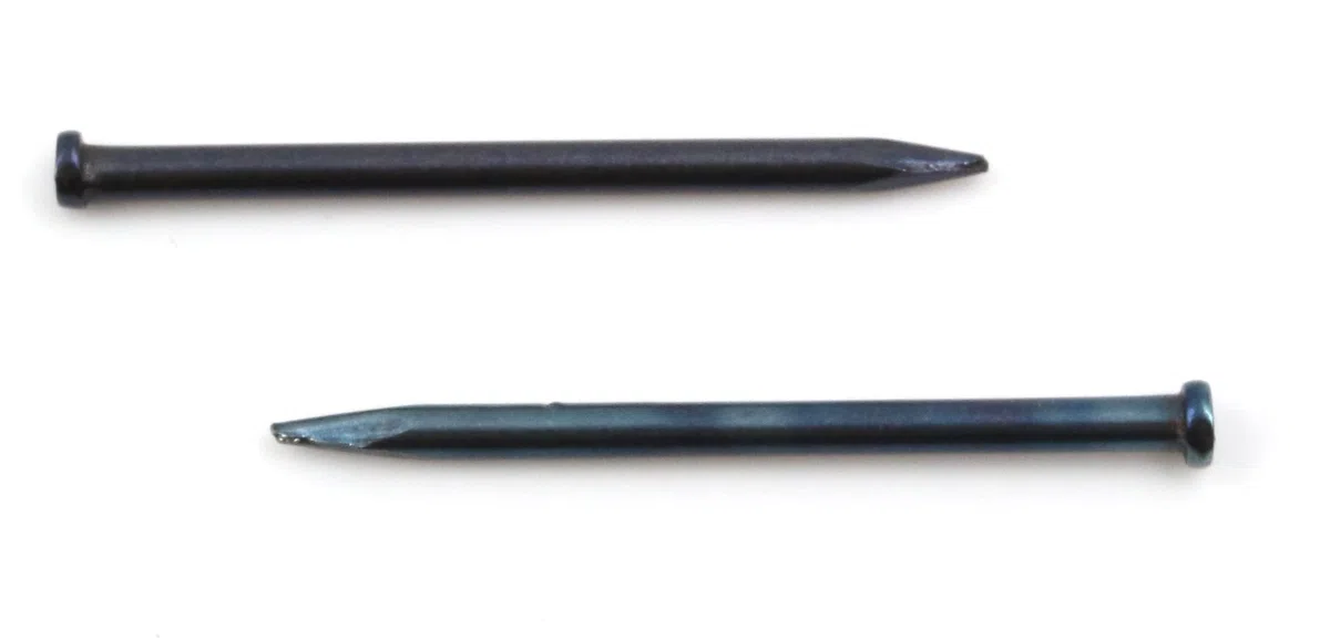Design61 100 perni in acciaio, per battiscopa, 1,5 x 25 mm, testa piatta, a testa svasata, blu