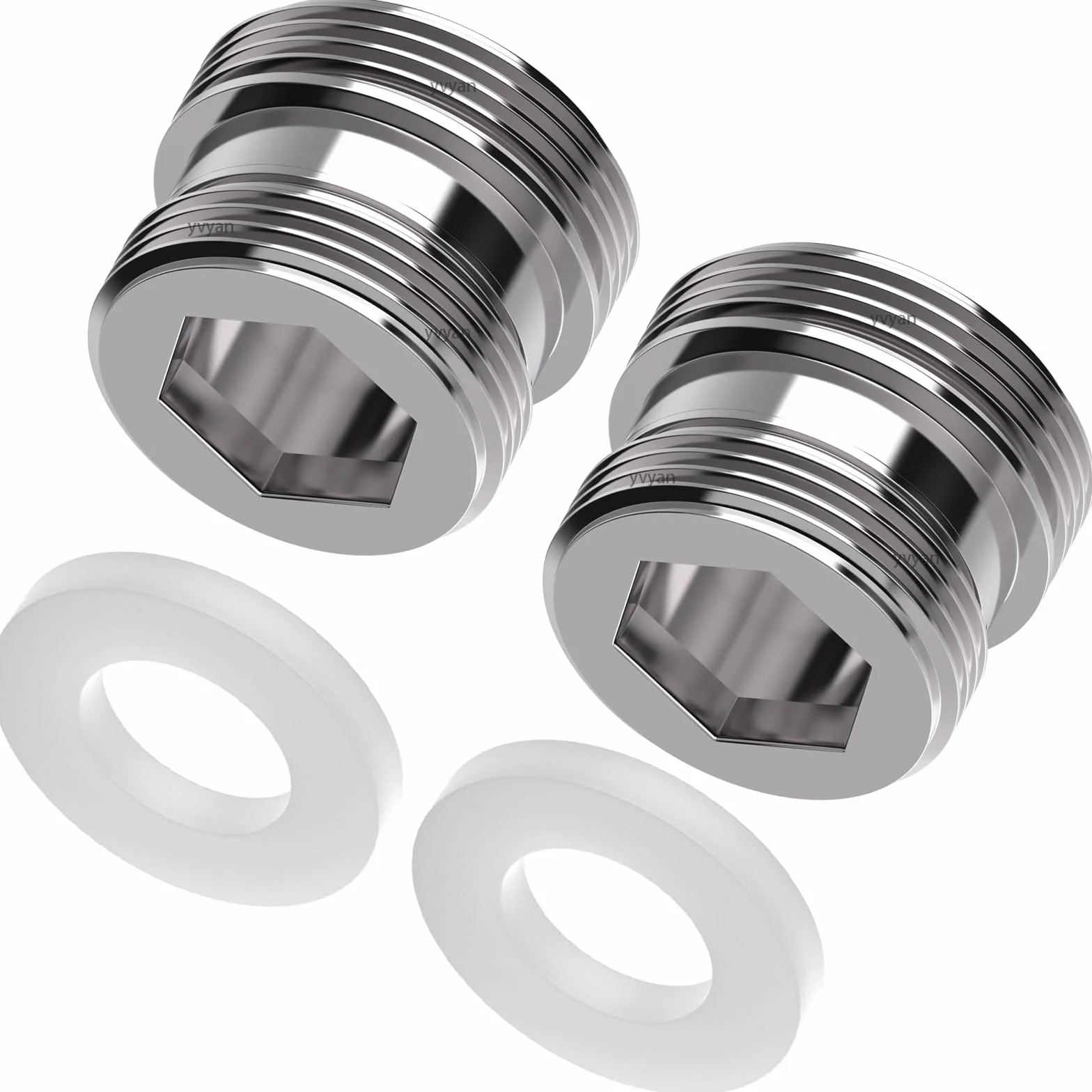Adattatore per rubinetto M20 su M22 - 2 pezzi, adattatore filettato per filettatura esterna M20 e M22, adatto per rubinetti da cucina, risparmiatori d'acqua, depuratori d'acqua, raccordi per
