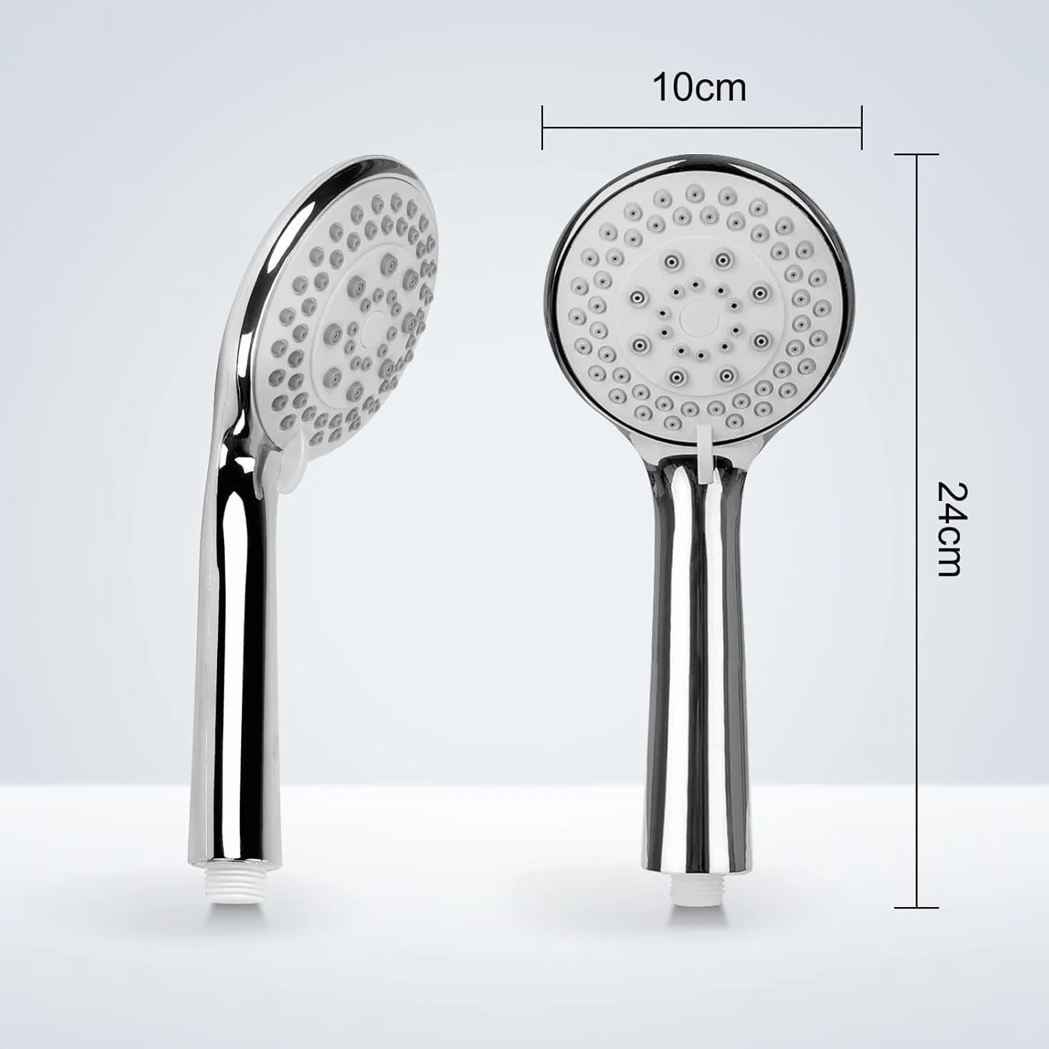 SQUADO Soffione Doccia con Tubo Flessibile in Acciaio 1.5m, 5 Funzioni Getti ad Alta Pressione, ABS Cromato Anticalcare con Ugello