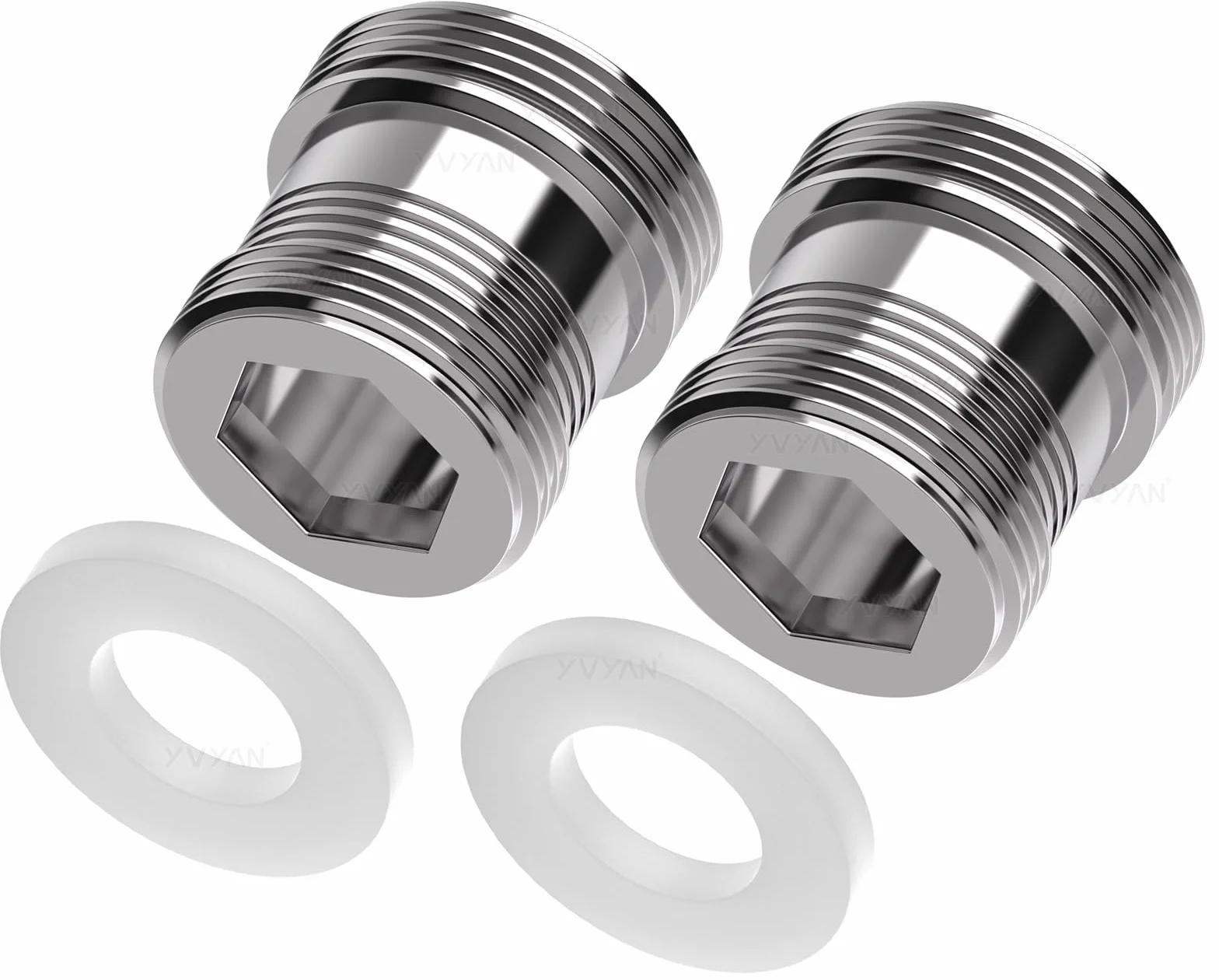 Adattatore per rubinetto M20 su M22 - 2 pezzi, adattatore a doppio filetto per filettatura esterna M20 e M22 per filtro dell'acqua con aeratore da cucina