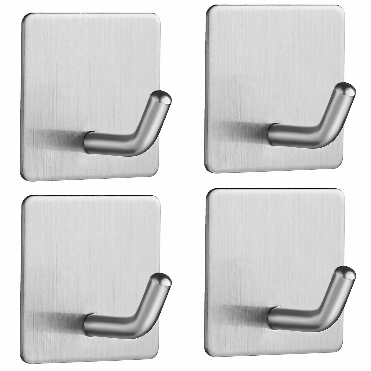 Vista Ganci Appendiabiti 4 Pezzi Adesivi in Acciaio Inox - Appendiabiti a Parete per Accappatoio, Asciugamani - Set di Ganci Quadri per Cucina e Bagno Accessori