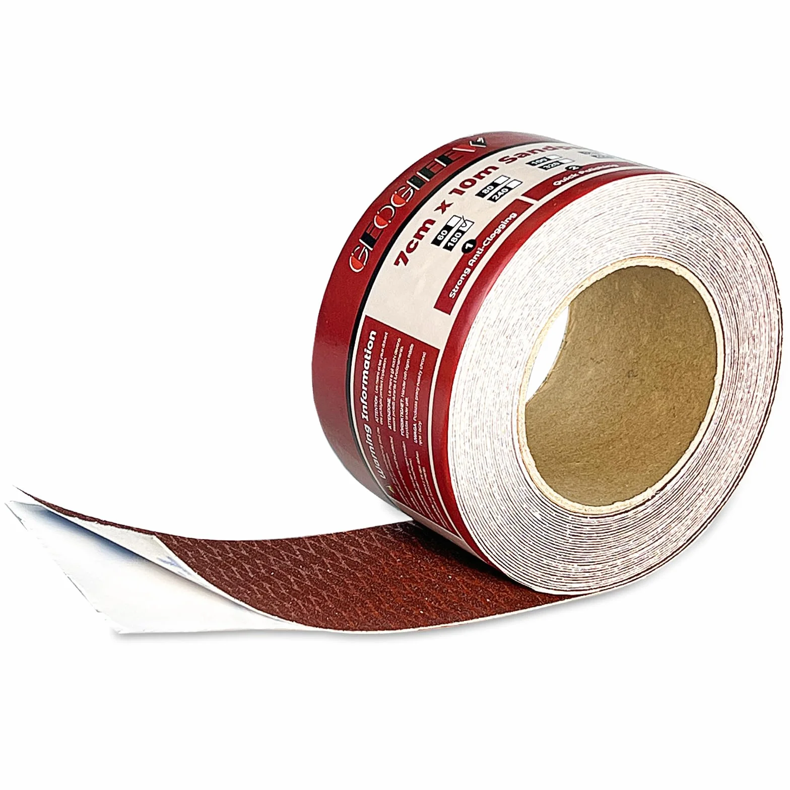 Carta Vetrata Adesiva Carta Abrasiva Grana 240, Carta Vetrata per Legno Metallo Plastica, Design Diamante Antintasamento Adesivo Forte, Falegnami Meccanici Hobby DIY (70mm x 10m)