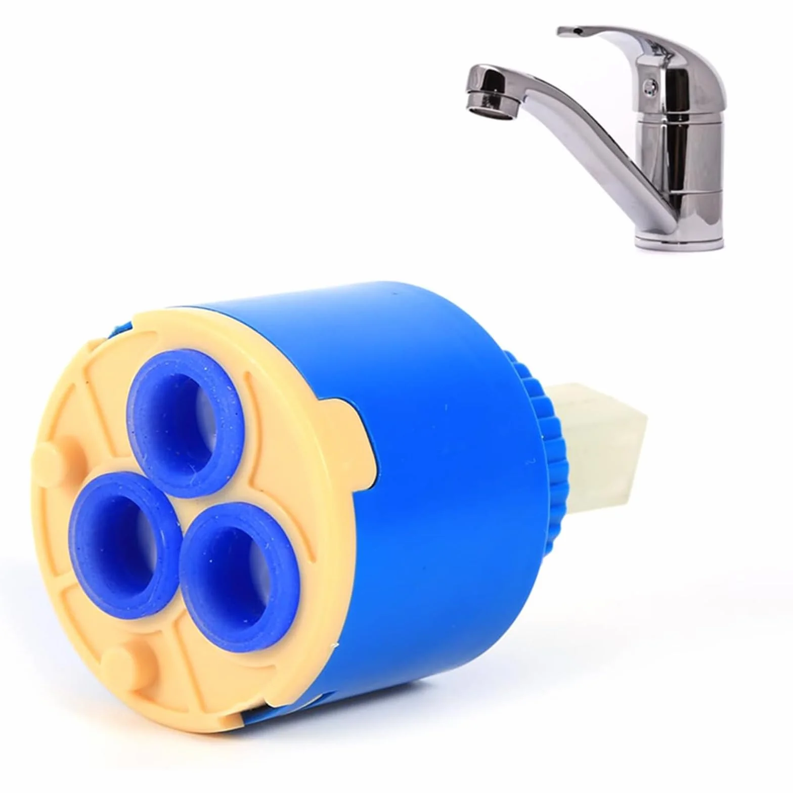 Cartuccia miscelatore 40mm in ceramica, cartuccia rubinetto per rubinetto da cucina monocomando, adatta per rubinetti monocomando cucina, lavabo e doccia, materiali durevoli, facile installazione