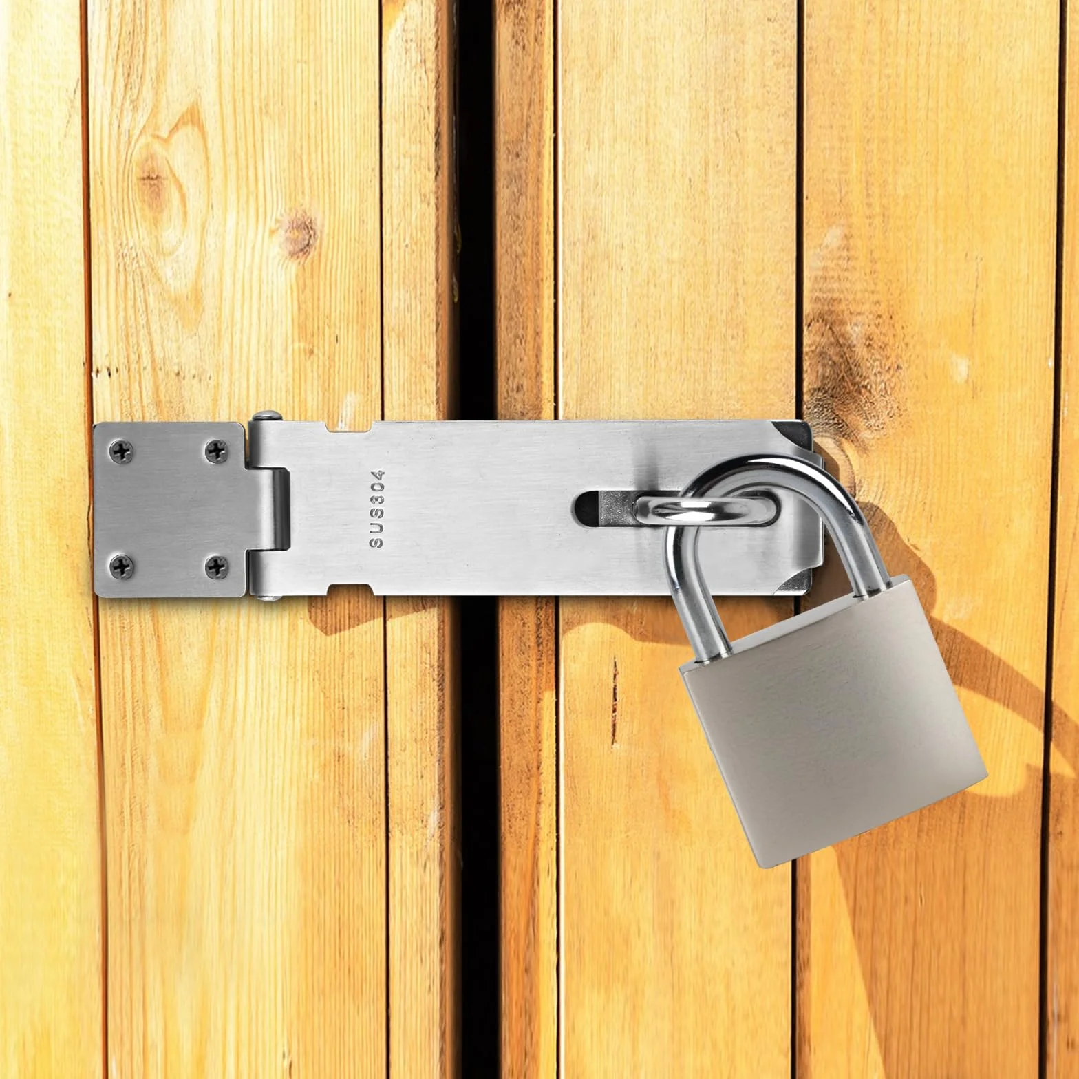 Lucchetto con chiavistello in acciaio inox 12,7 cm per capannone garage porte