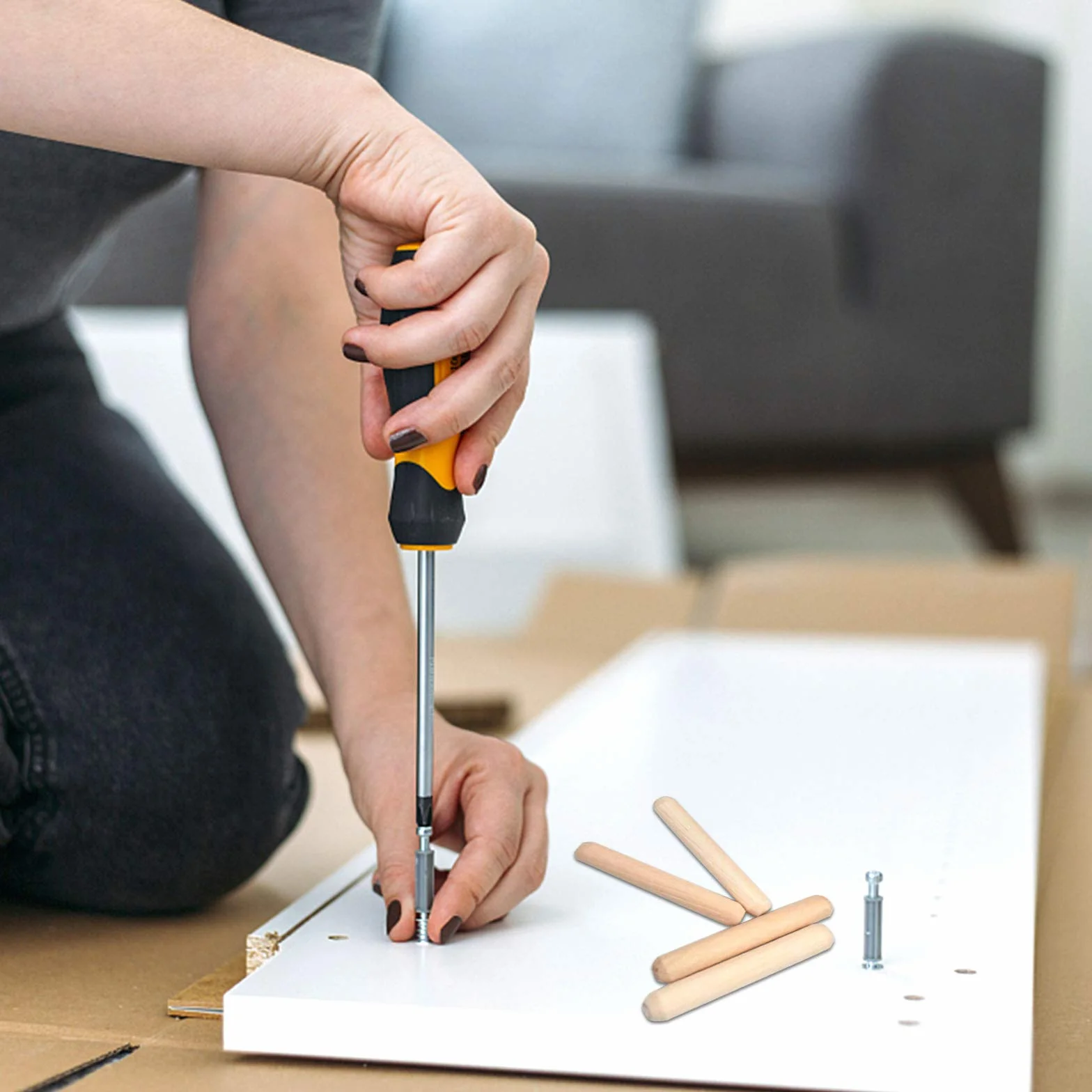 Tasselli in legno di faggio – Spina invisibile per mobili e falegnami fai da te – 6 mm x 40 mm
