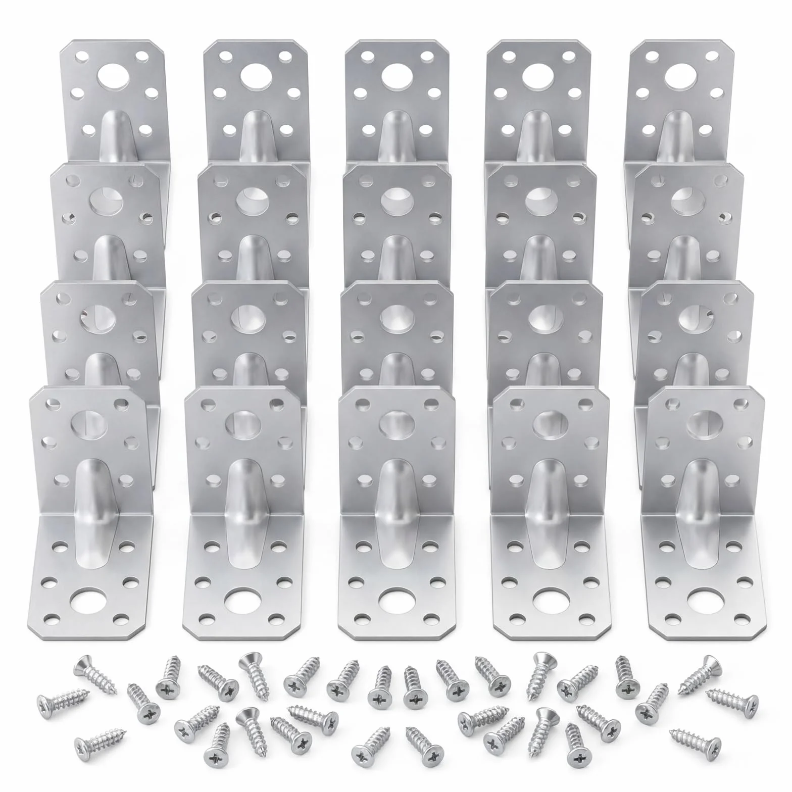 20 staffe angolari, staffe metalliche ad angolo di 90 gradi, connettori angolari, connettori in legno, staffe per carichi pesanti per mobili, sedie, tavoli, montaggio su finestra (50 x 50 x 35 mm) con