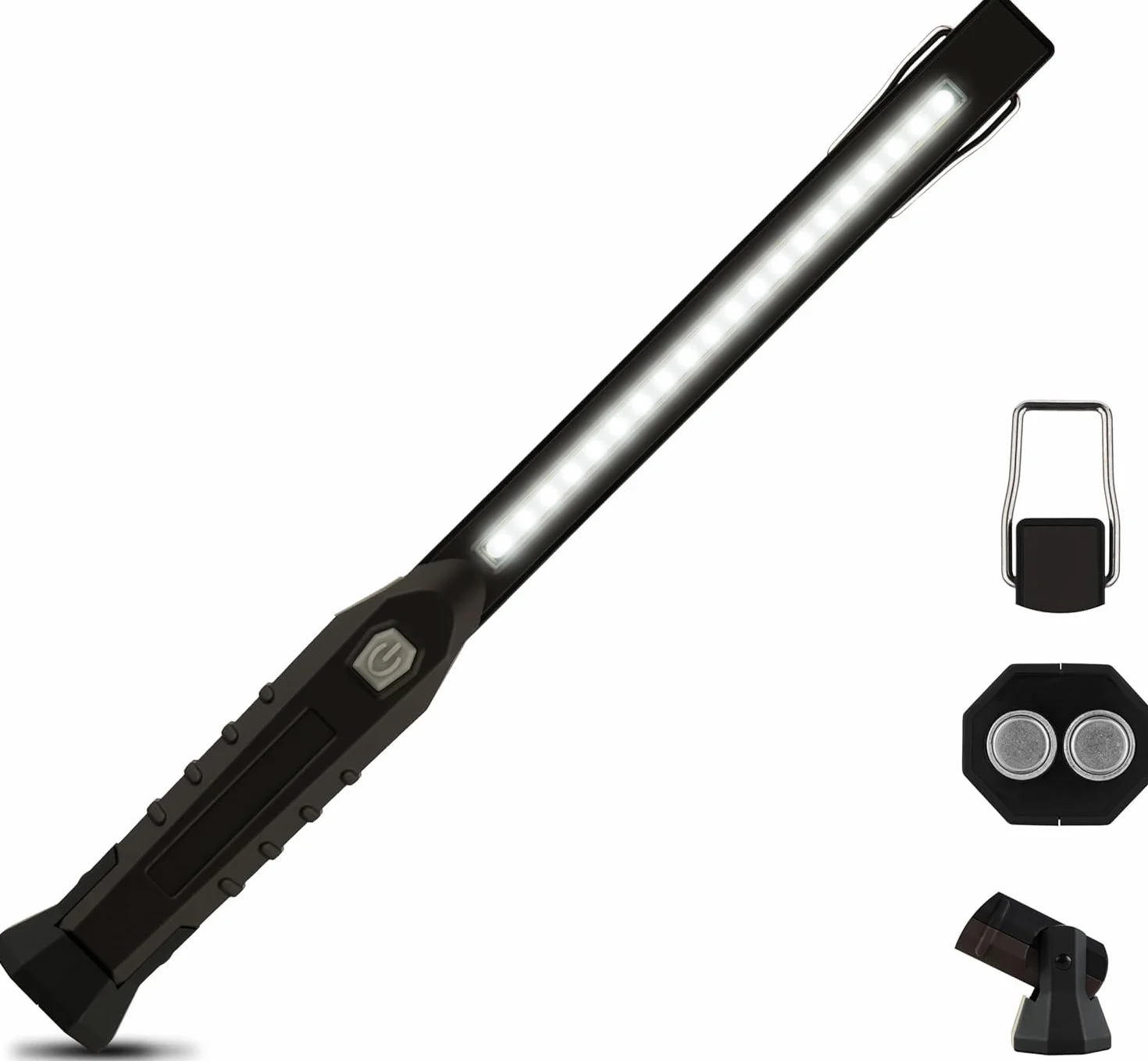 SQUADO Torcia LED Portatile Ricaricabile, Magnete, Gancio, Emergenza