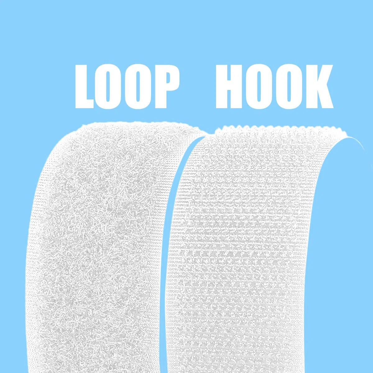Nastro a Strappo [Bianco] a Strappo per Cucire Doppia Faccia [5 Metri x 20 mm] Hook and Loop [NON ADESIVO] Striscia Extra Forte e Resistente per Cucito Abbigliamento Artigianato Fai da Te