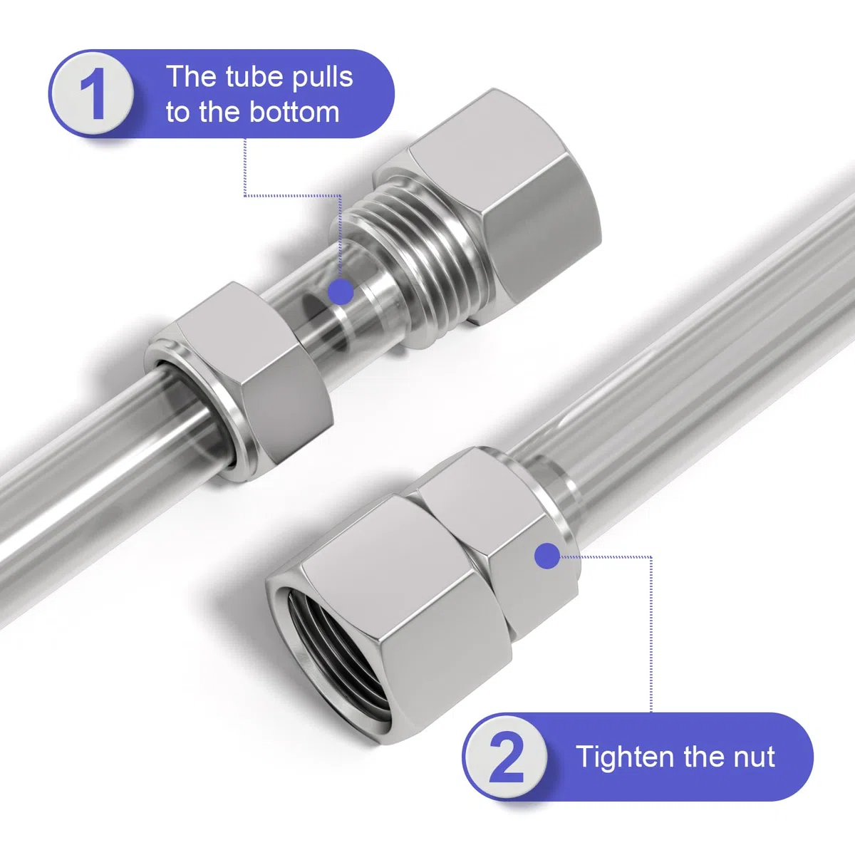 Bwintech 5 pezzi 6 mm tubo OD x 1/8” filettatura femmina BSP dritto spingere per collegare tubo dado di bloccaggio raccordo pneumatico, KPCF6-01 adattatore linea aria veloce