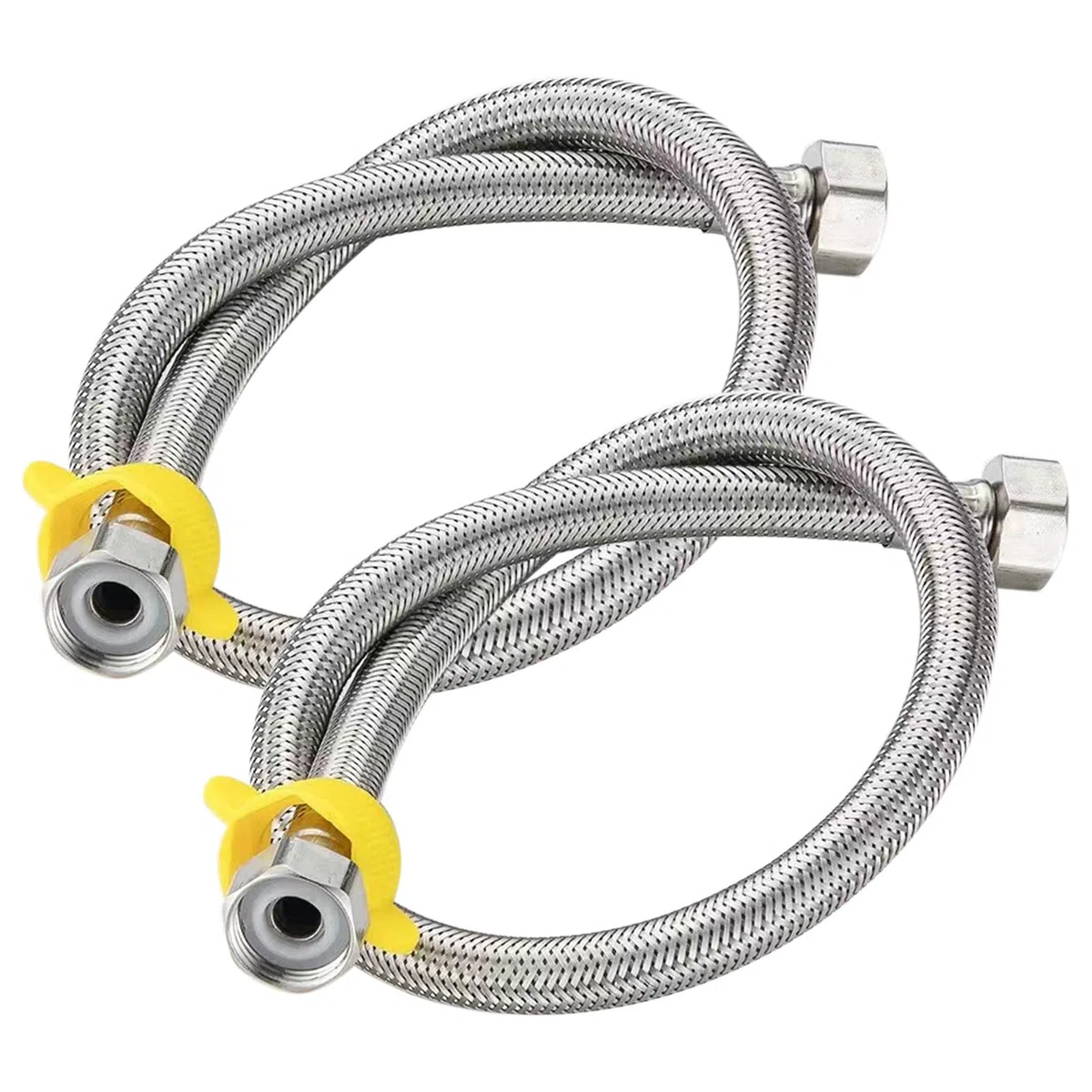 Tubo flessibile 1/2", 2 pezzi 20 cm, tubo corazzato in acciaio inox, prolunga per rubinetto, tubo flessibile di collegamento in acciaio inox per rubinetto valvola angolare