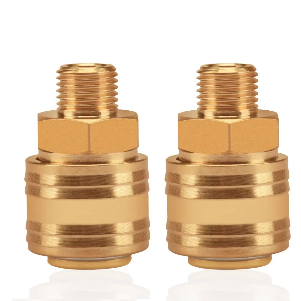 2pc raccordo aria compressa spina interna 1/4 "filetto esterno ottone maschio 1/4 pollici spina spina giunto connettore tubo presa connettore filettato