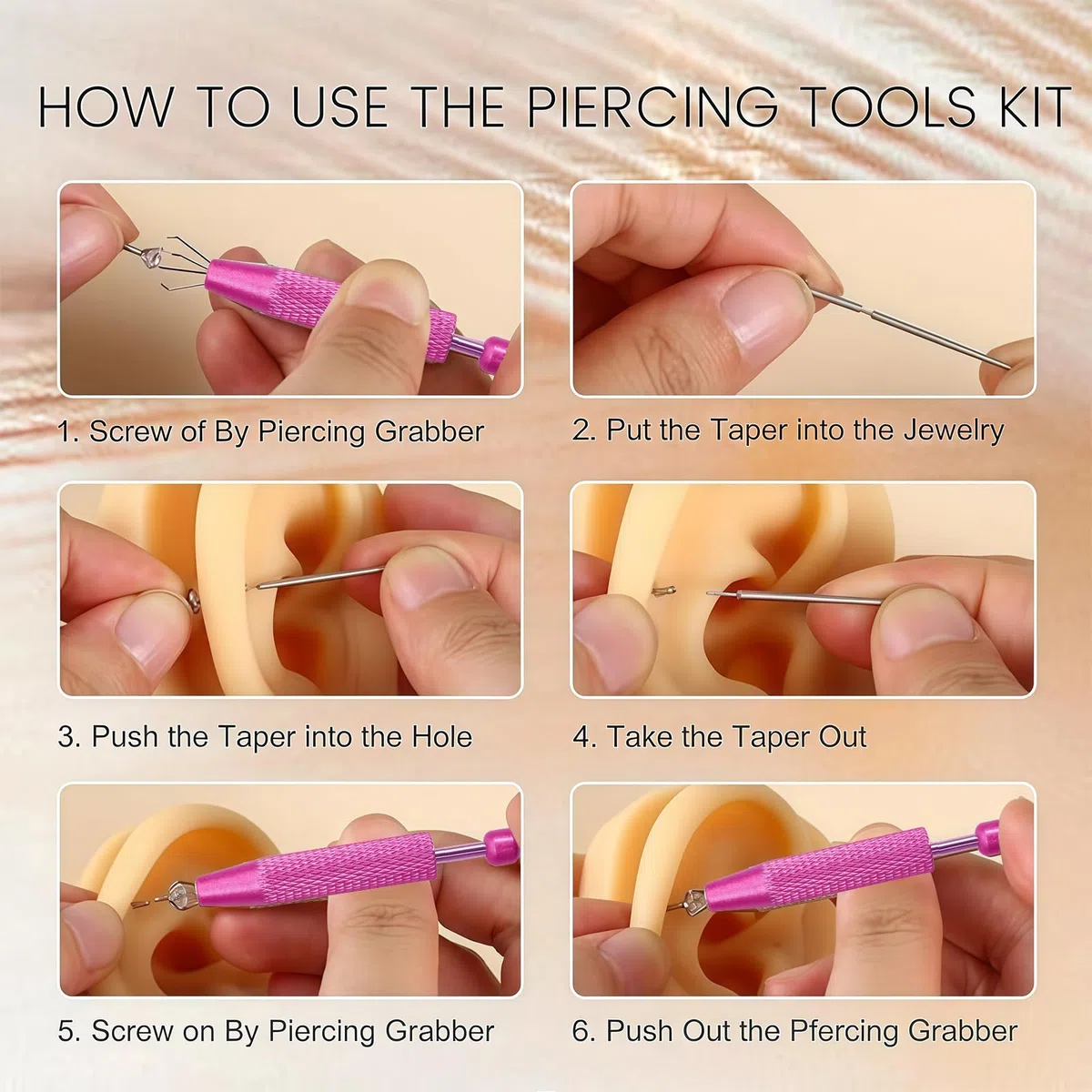 Set di Pinze per Piercing da, Strumento di Apertura per Sfere di Piercing, Accessori per Piercing a Orecchio e Naso