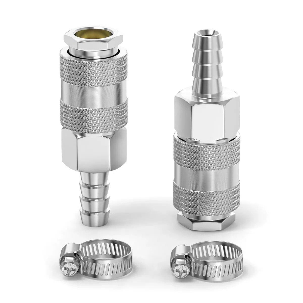 2 pezzi maschio accoppiamento aria industriale con 12MM Hose Barb, ferro nichelatura flusso Quick Connect aria compressore pneumatico raccordi