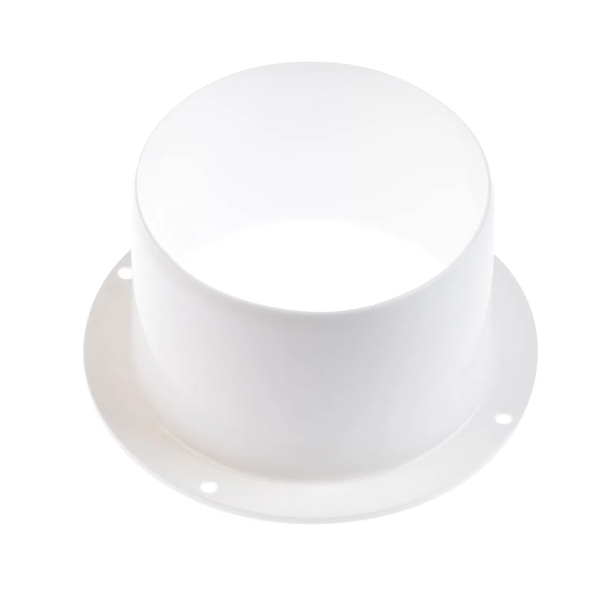 Steinberg14 Flangia da parete Ø 100 mm, colletto in vita, montaggio tubo rotondo in PVC, connettore per tubo di ventilazione
