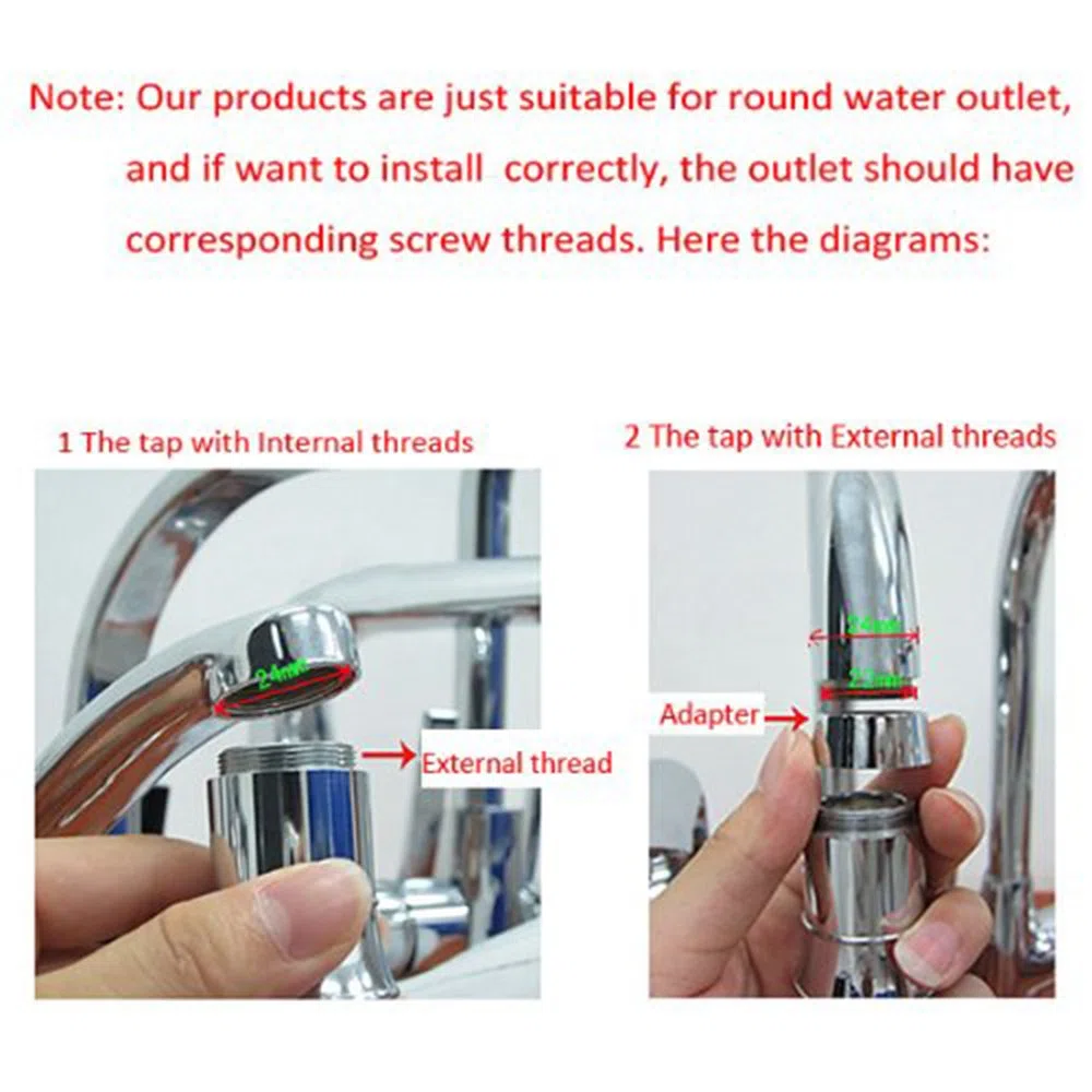 2 pezzi Acqua rubinetto LED colorato con 3 colori che cambiano Termica, YoMaris RC-F03 Flusso d'acqua del rubinetto di rubinetto per cucina e bagni.
