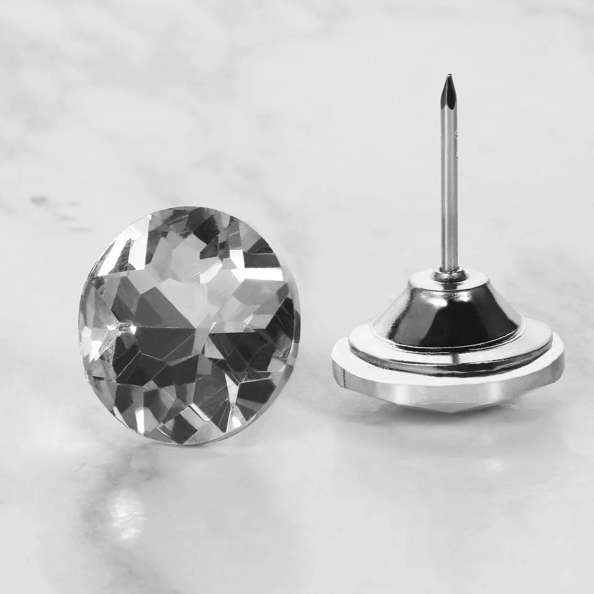 POFET 20 bottoni da cucito da 25 mm, con cristalli di diamante, per tappezzeria, divano, decorazione da parete, 20 pezzi
