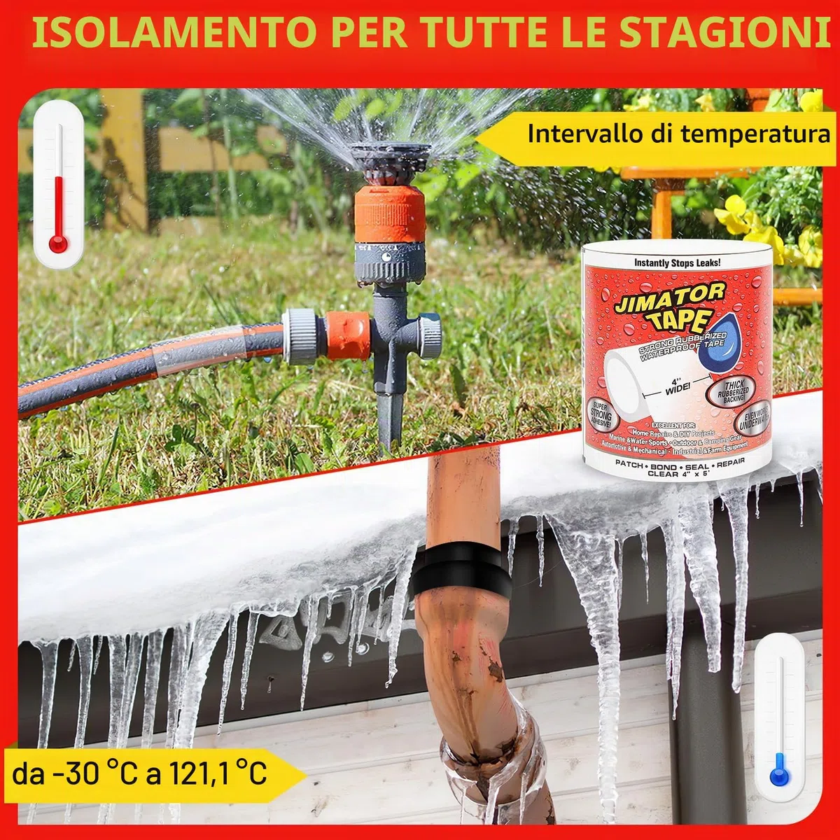 Nastro di riparazione adesivo in silicone nero, nastro flessibile impermeabile adesivo forte per fermare istantaneamente le perdite di nastro in gomma (Transpar)