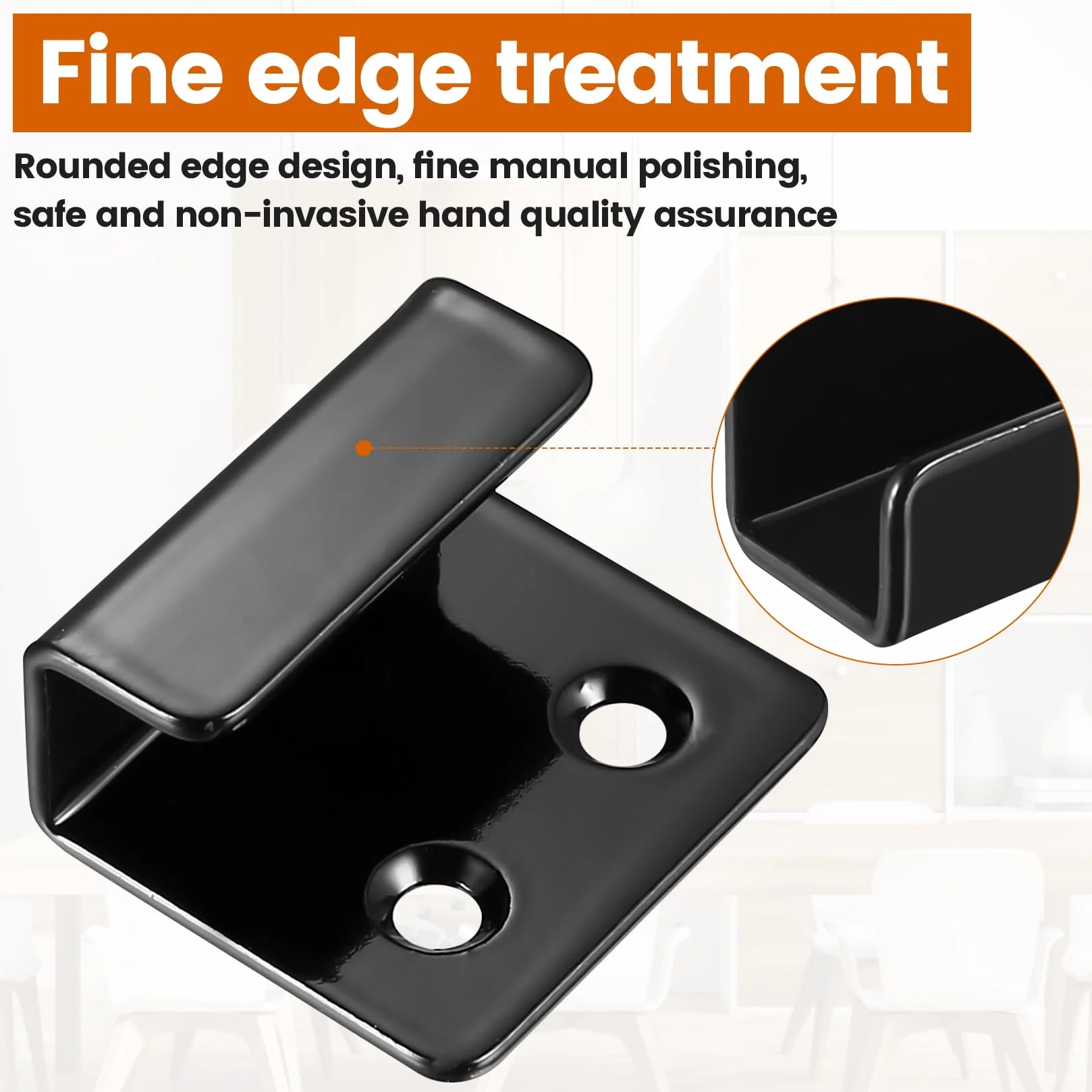 Staffe a U Ganci da Parete in Acciaio Inox Larghezza Interna 10 mm Nero 8 Pezzi