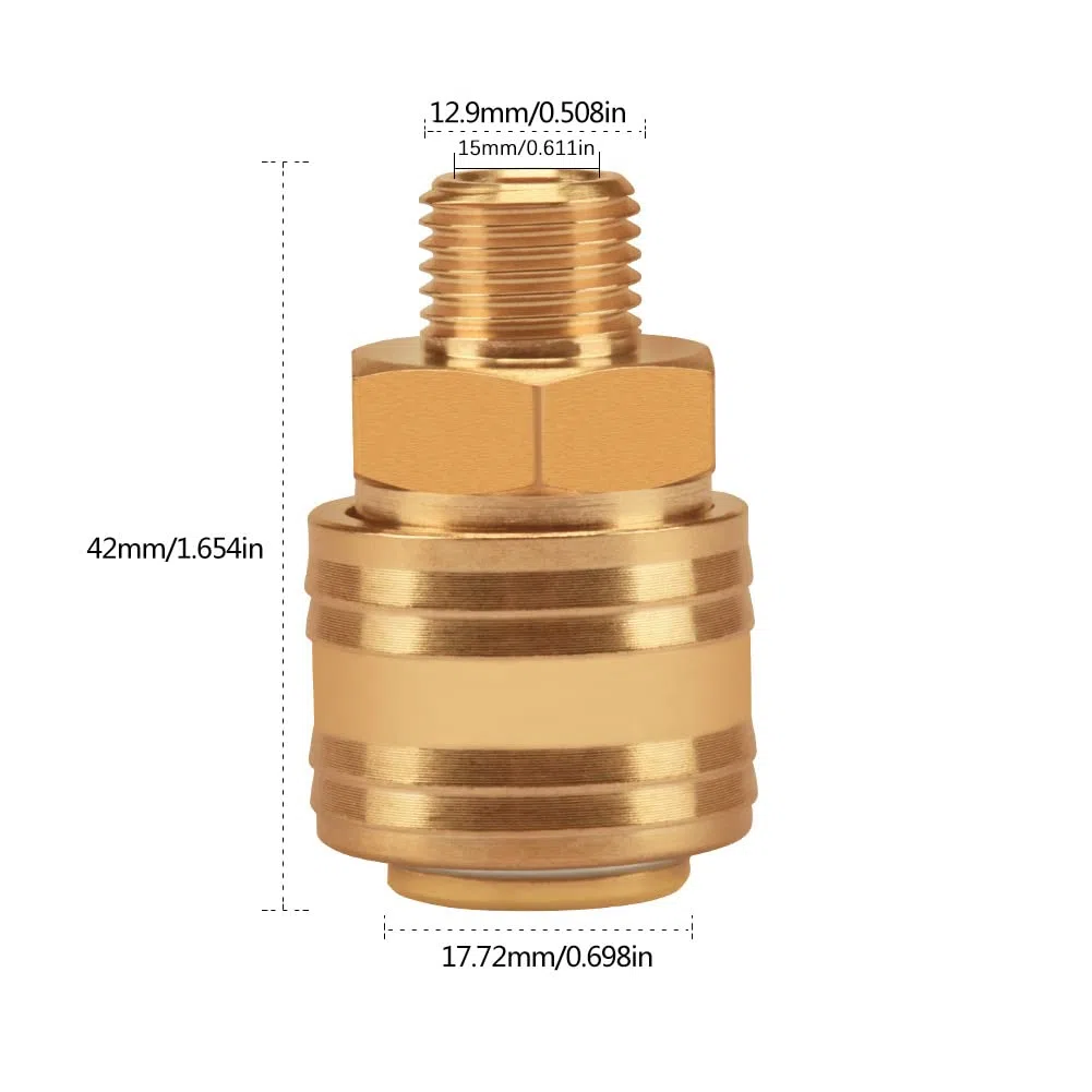 2pc raccordo aria compressa spina interna 1/4 "filetto esterno ottone maschio 1/4 pollici spina spina giunto connettore tubo presa connettore filettato
