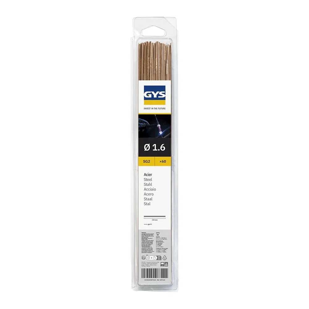 GYS - 60 Bacchette in acciaio per saldatura TIG, lunghezza 330 mm, diametro 1,6 mm